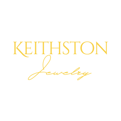 Logo de KEITHSTON Jewelry avec fond noir et texte doré