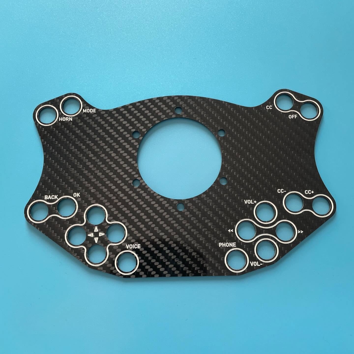 🎮 - Steering wheel plate with white inkwelled details for Phoenix composites : CarbonCutUK 🇬🇧 #carboncutuk #carbonfiber #carbonfibre #toyota #tototagr #motorsport #yarisgr