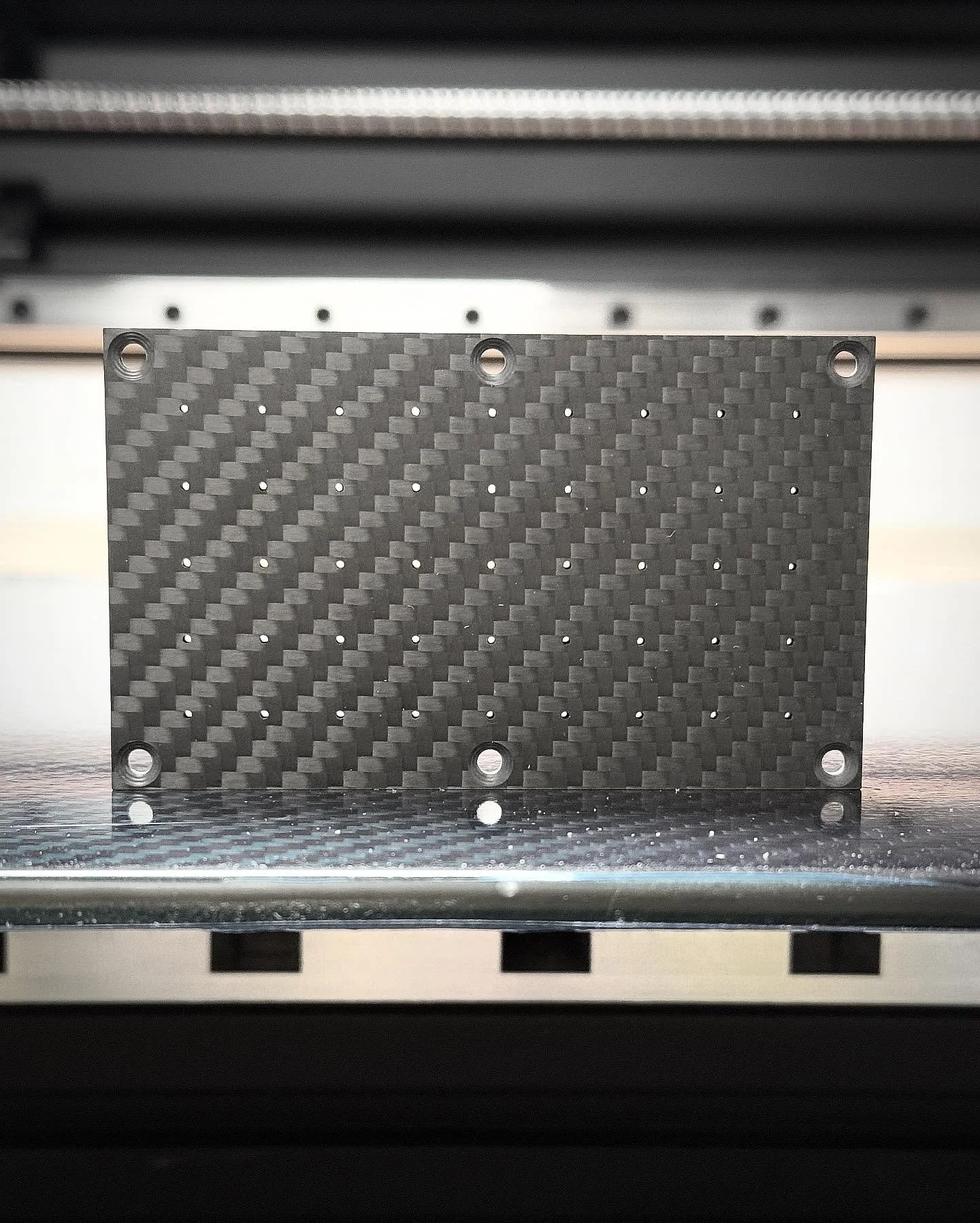 🔍 0.8mm Micro holes machined into plates for 6mm robotic vacuum brackets : CarbonCutUK 🇬🇧 #carboncutuk #carbonfiber #carbonfibre #automation #robotics