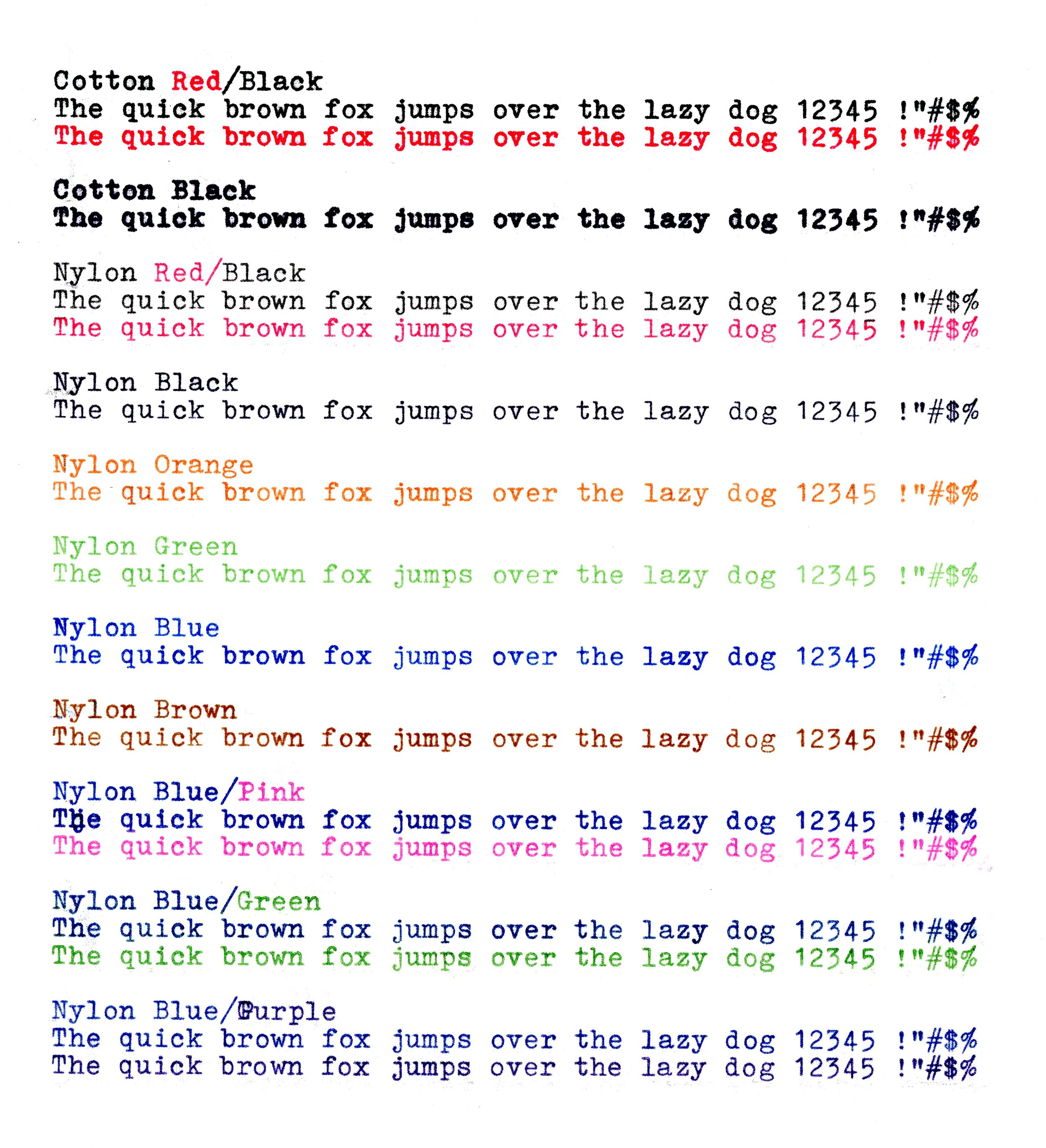 Universal Standard Typewriter Ribbons (FOR ALL TYPEWRITERS UNLESS NOTED)