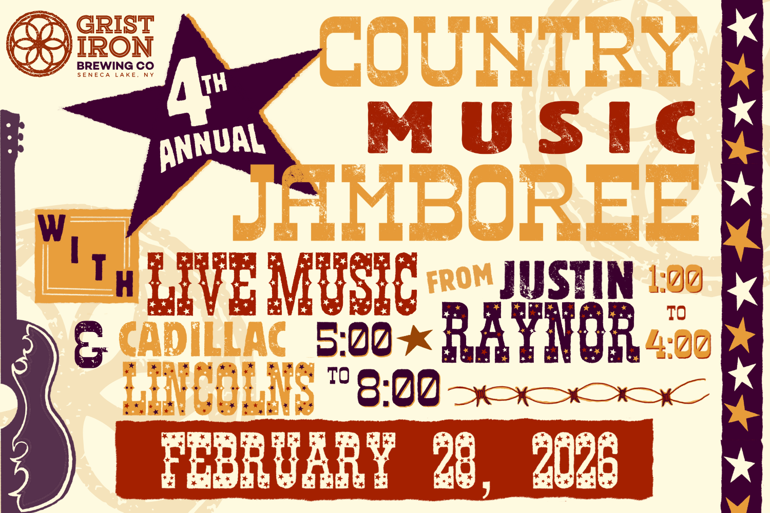The 4th Annual Country Music Jamboree at Grist Iron Brewing Company