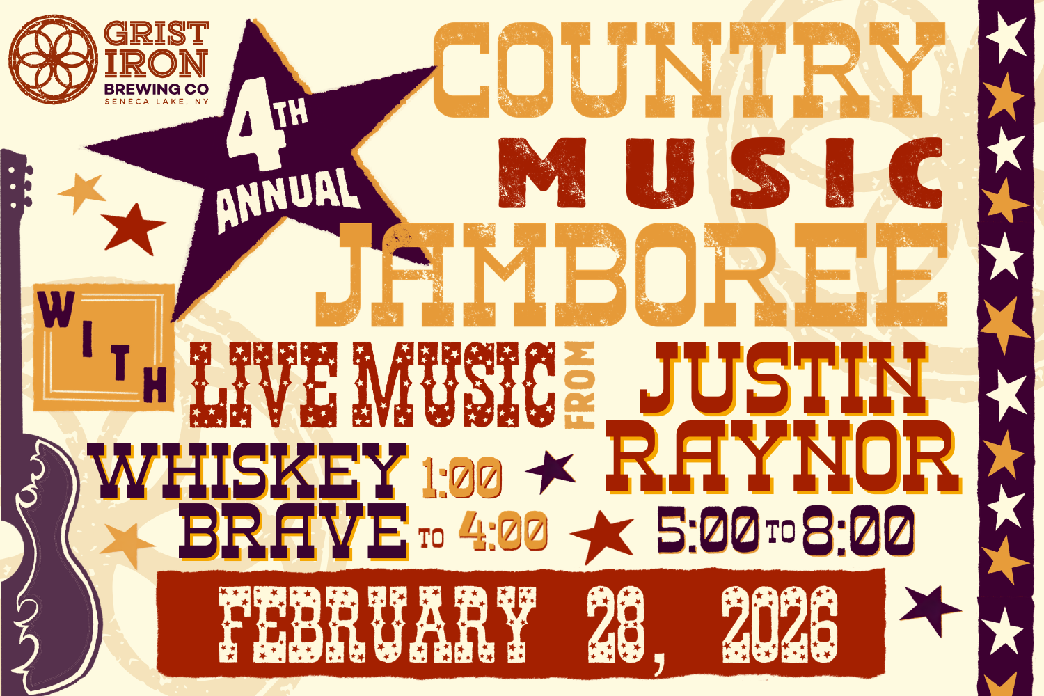The 4th Annual Country Music Jamboree at Grist Iron Brewing Company