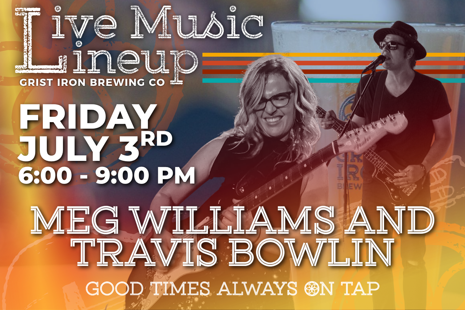 Live Music Lineup: Meg Williams and Travis Bowlin