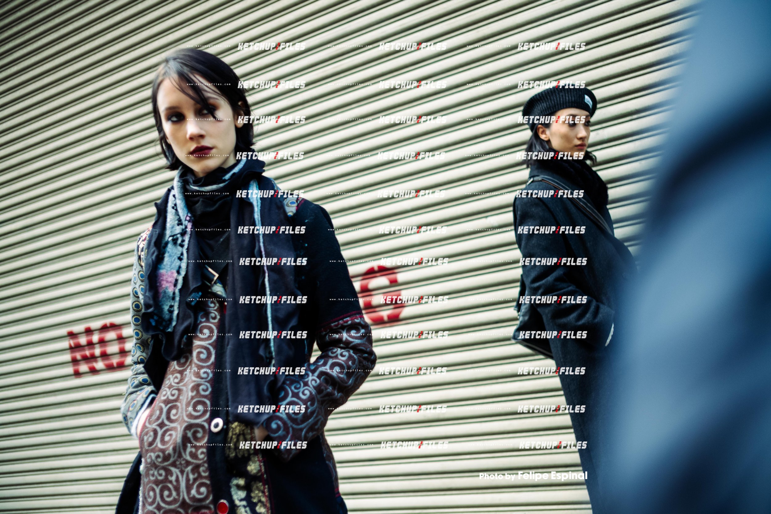 Street Style Photo of Mila Moriarty and Guest at the Zankov FW26 New York Fashion Week Show