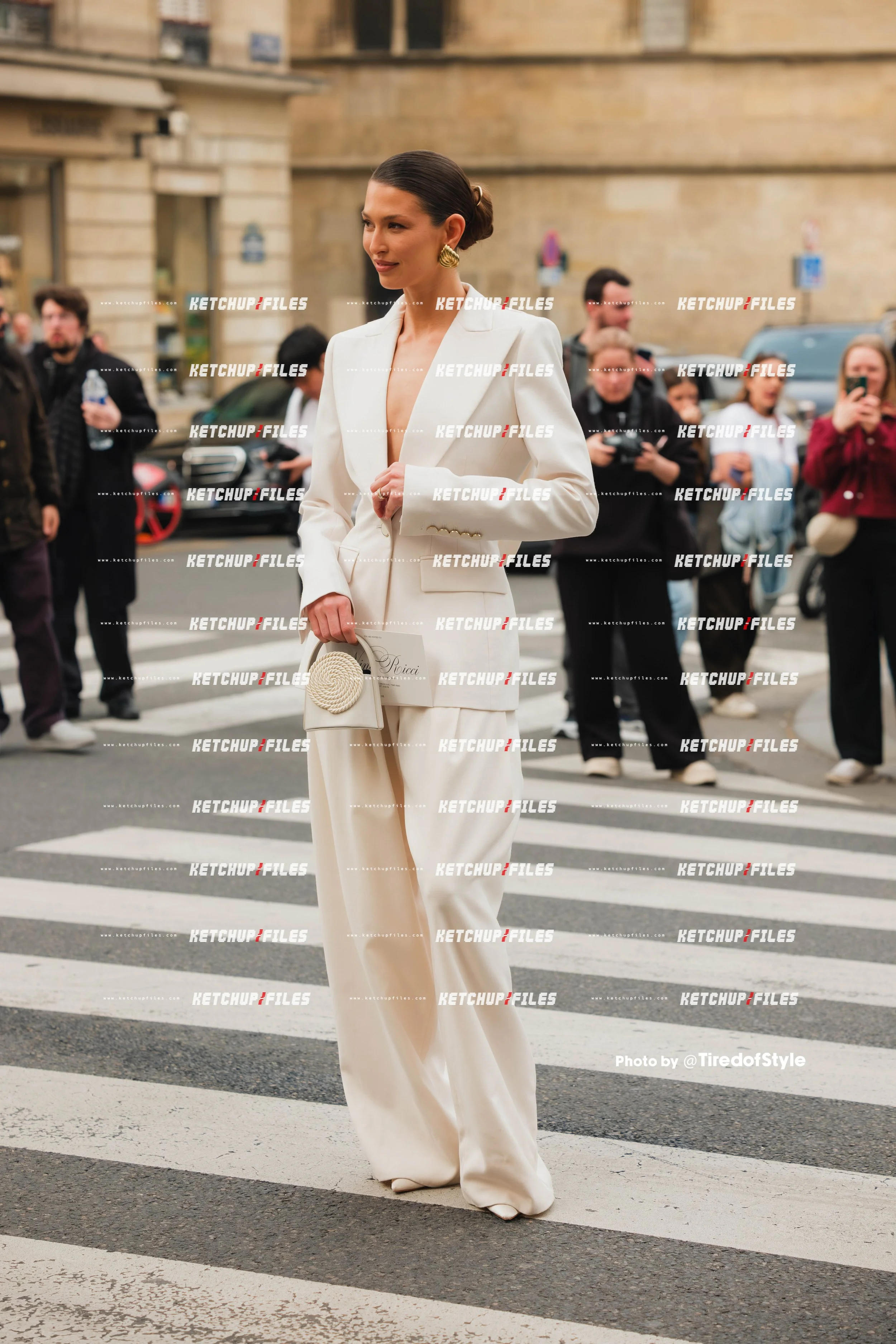 Street Style Editorial photo from Nina Ricci AW26 at Paris Fashion Week 2026