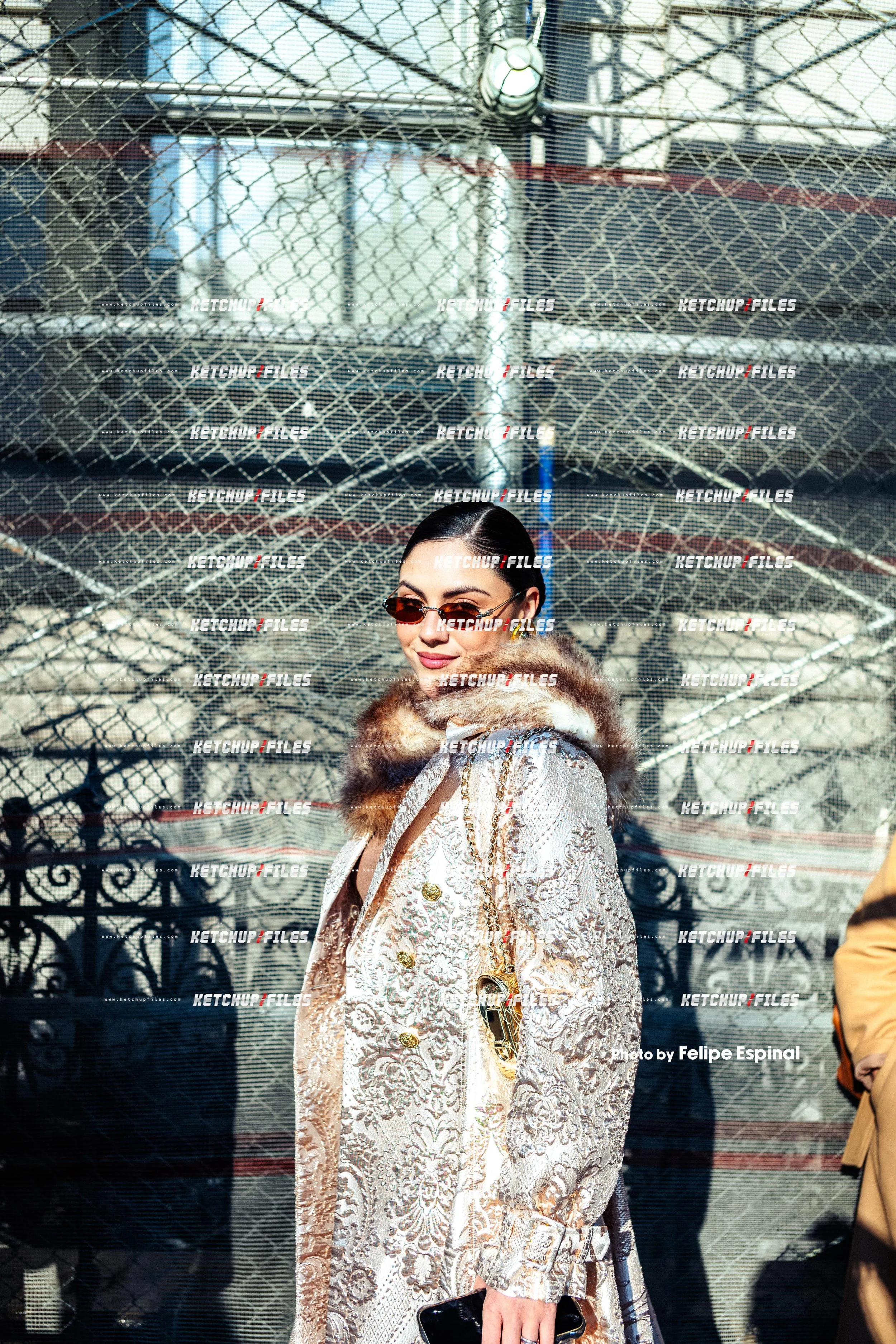 Street Style Photo of Guest at the Alice + Olivia FW26 New York Fashion Week Show