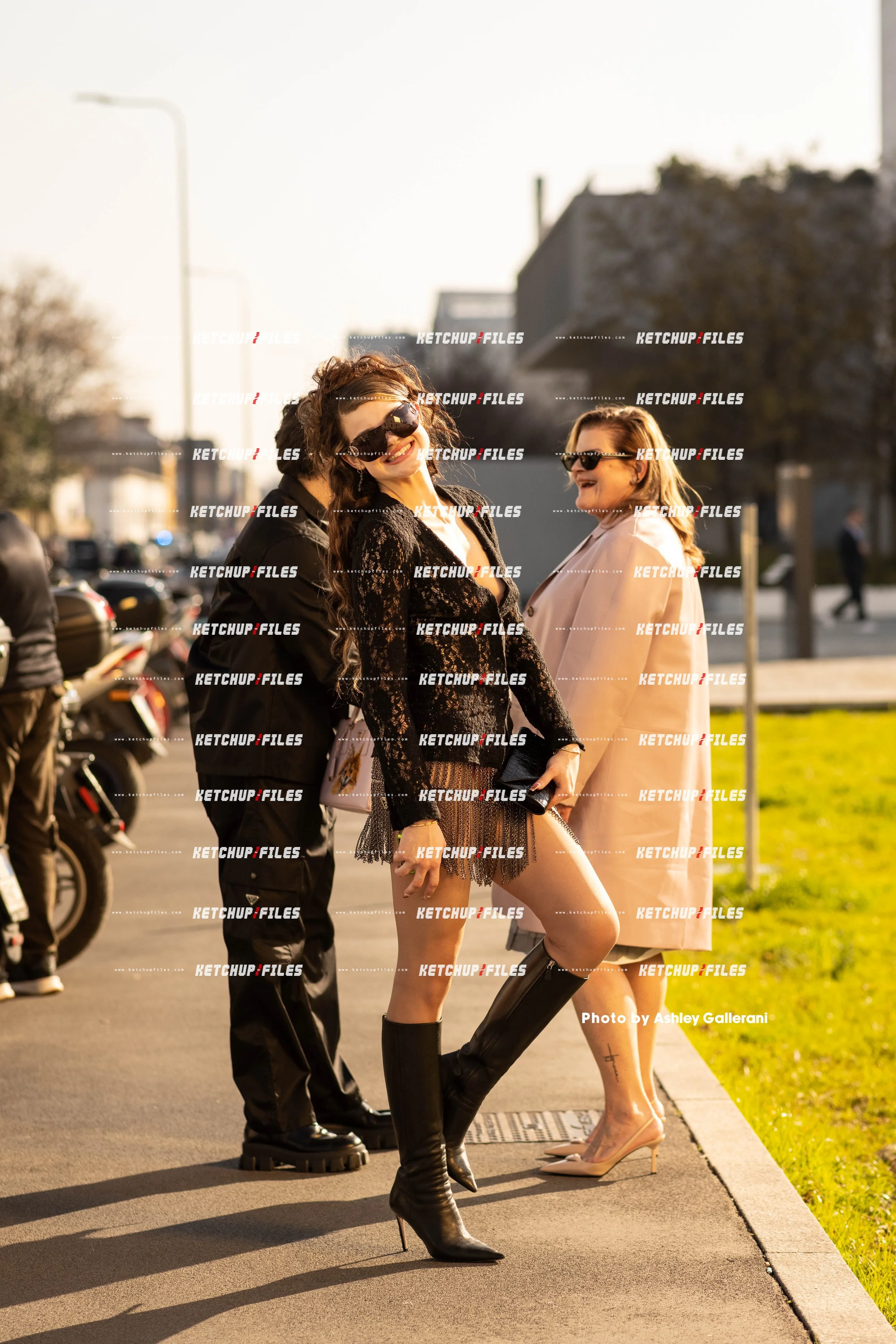 Street Style Photo of Guests at the Prada FW26 Milan Fashion Week Show