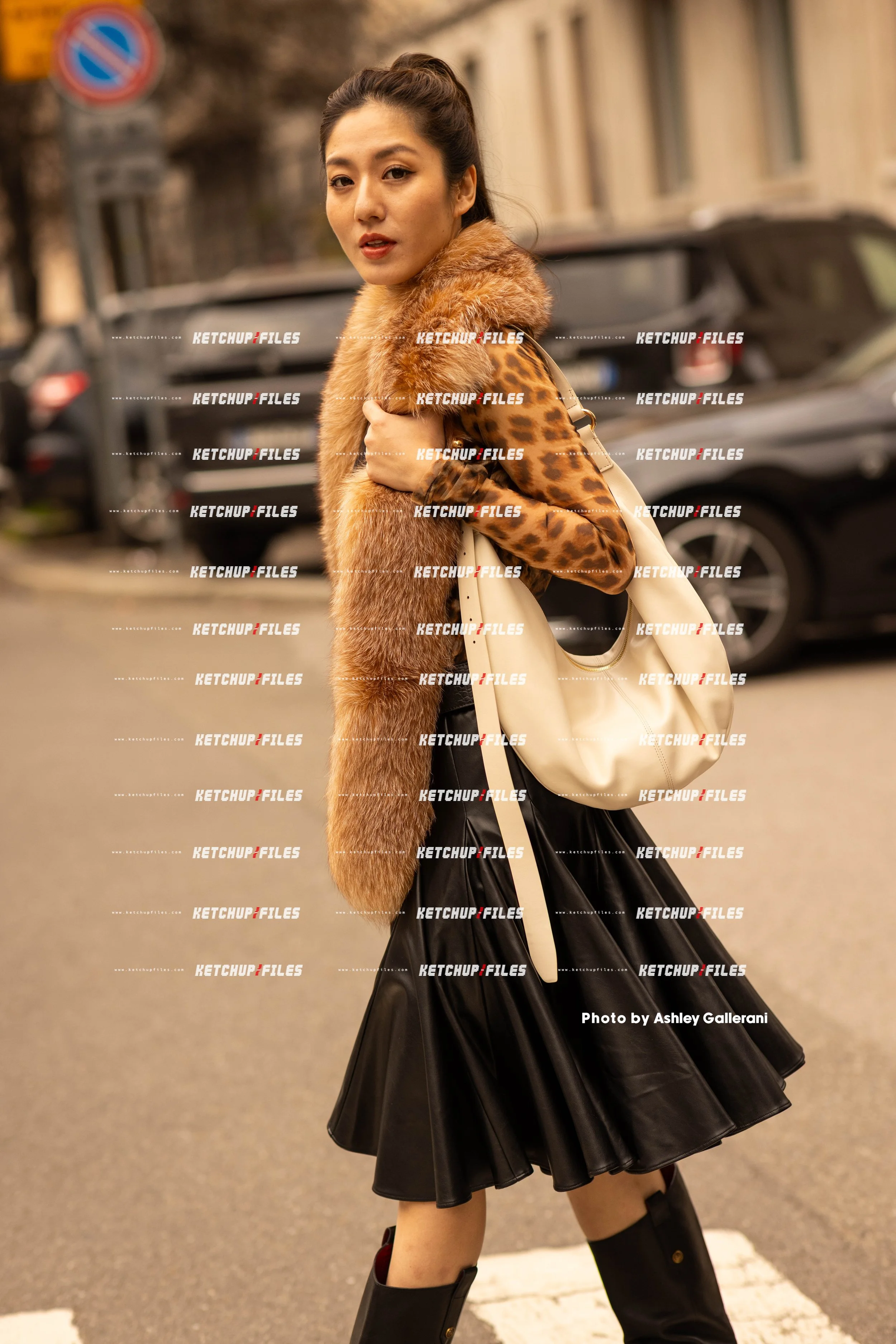 Street Style Photo of Guest at the Sportmax FW26 Milan Fashion Week Show