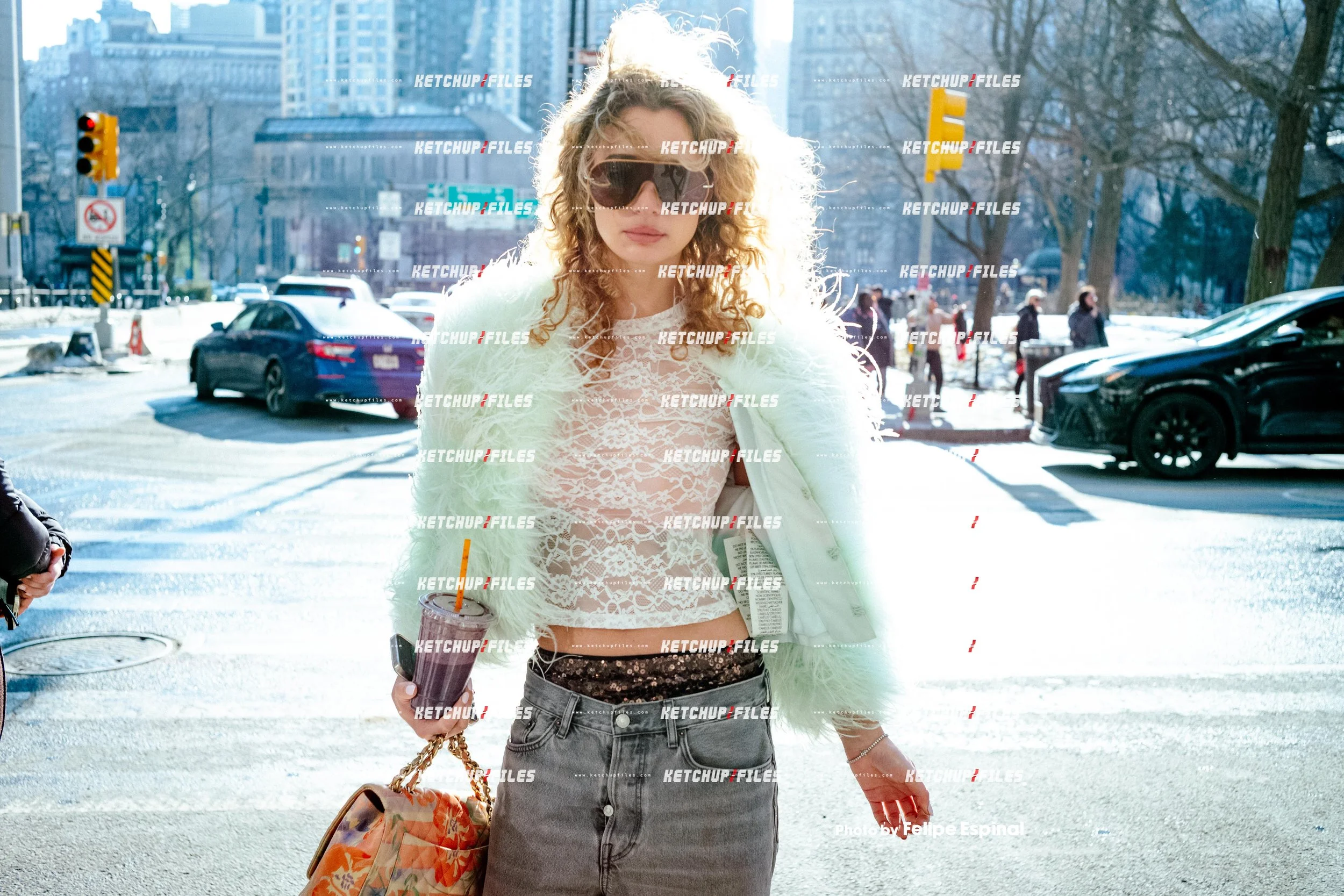 Street Style Photo of Guest at the Alice + Olivia FW26 New York Fashion Week Show