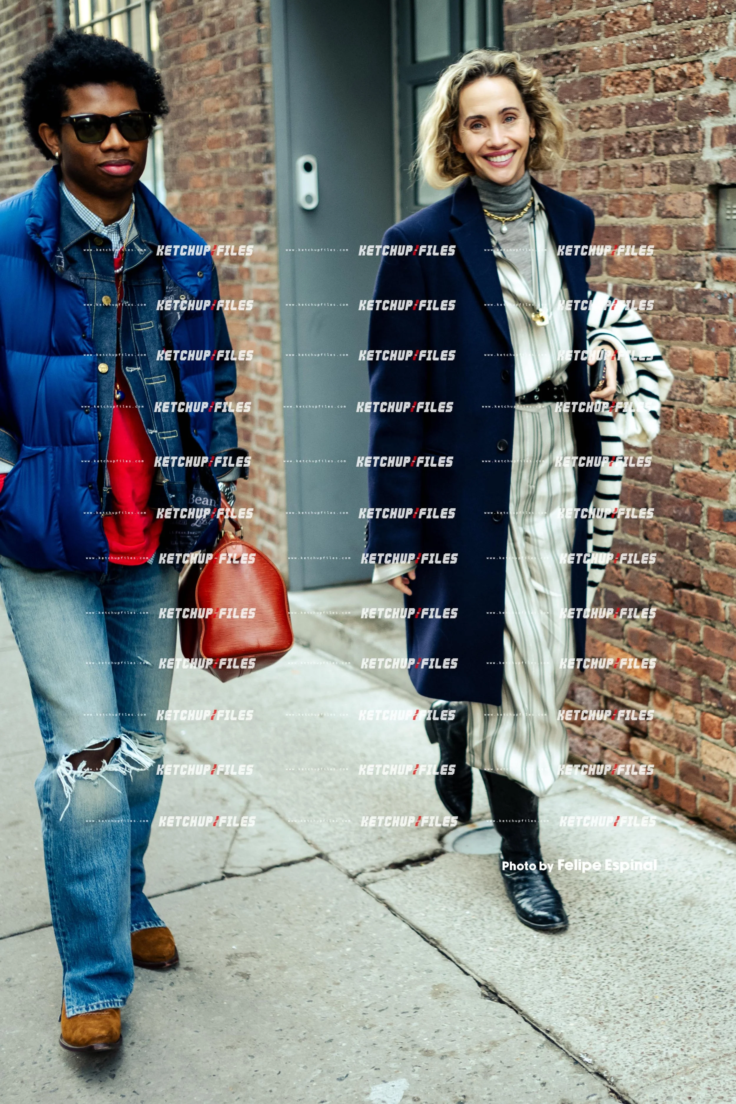 Street Style Photo of Laurel Pantin and Jalil Johnson at the Zankov FW26 New York Fashion Week Show
