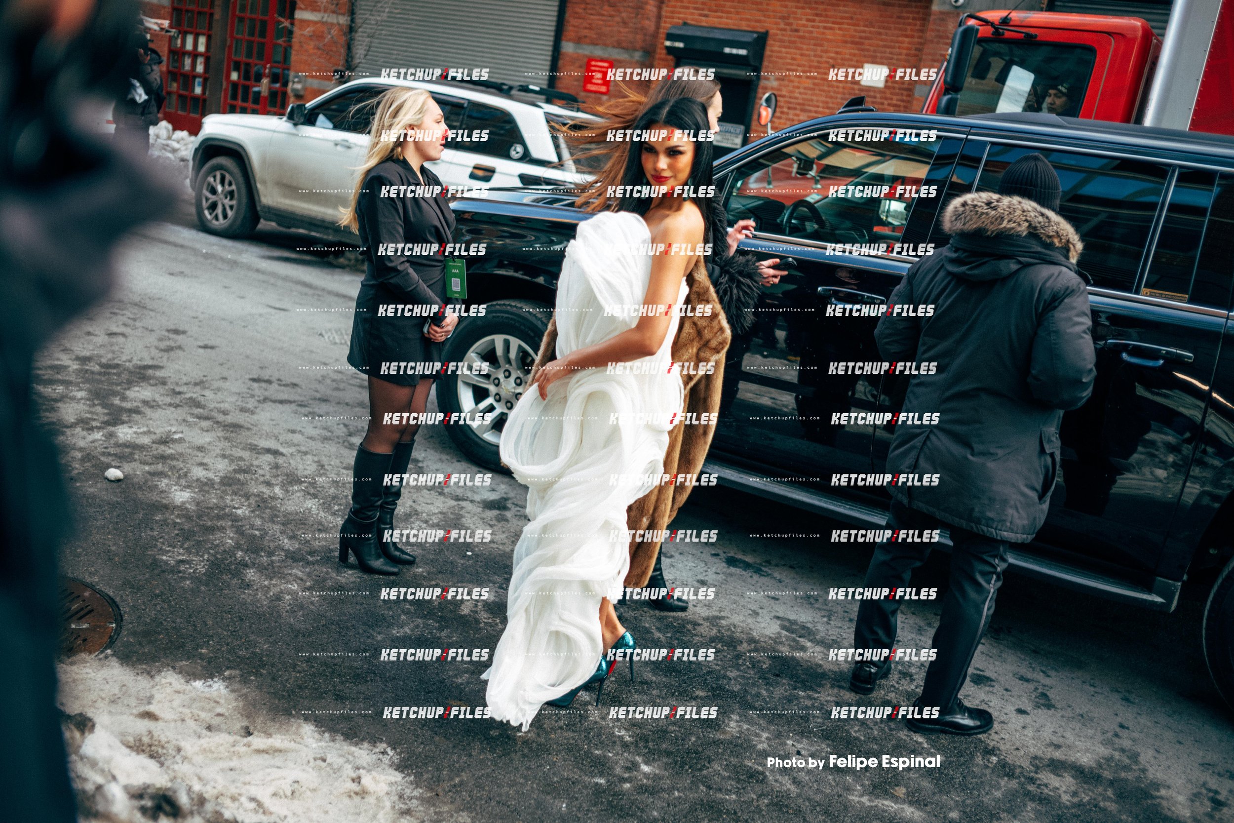 Street Style Photo of Gabriela Ortega at the Christian Siriano FW26 New York Fashion Week Show