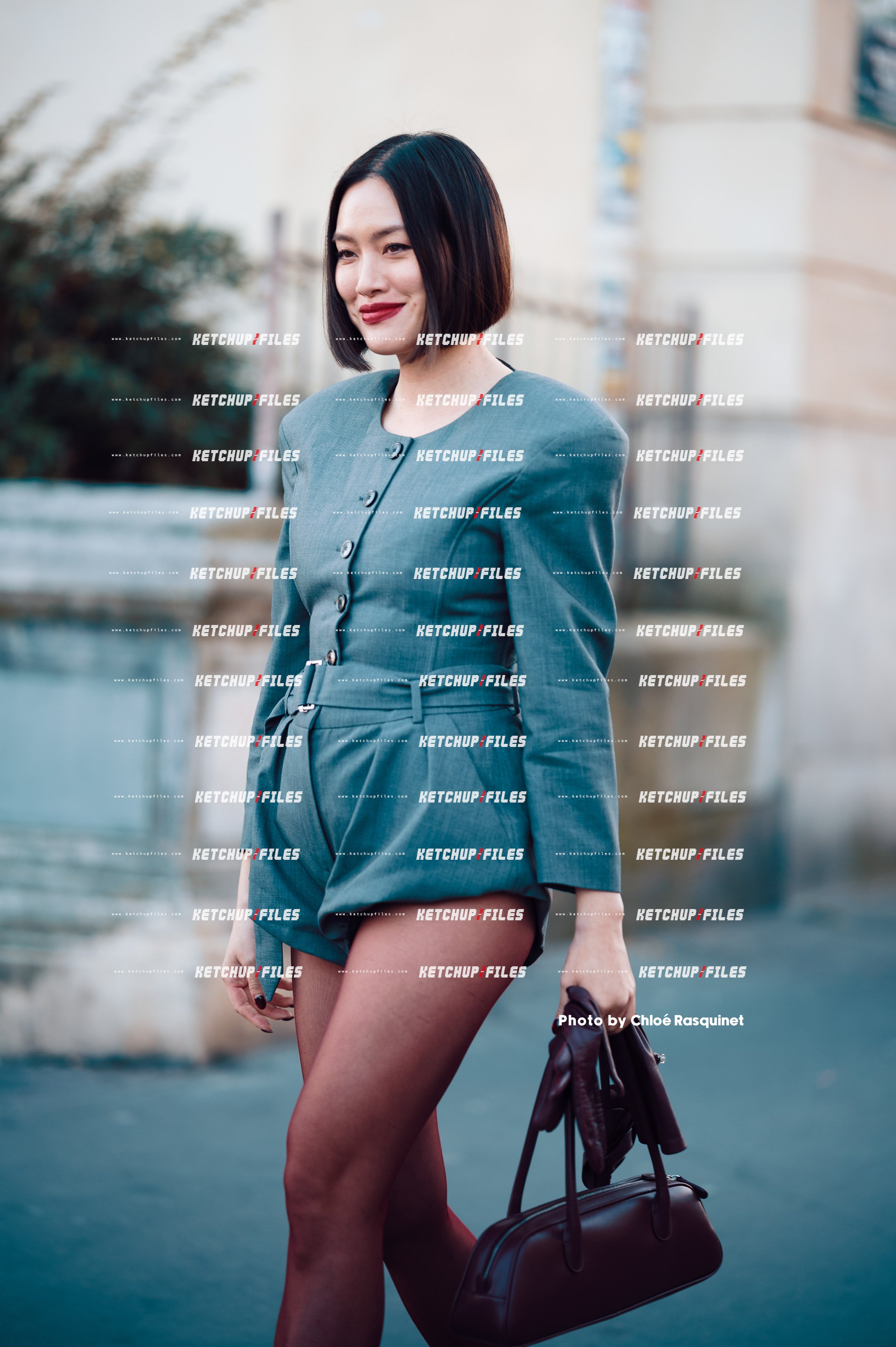 Street Style Photo of Tiffany Hsu at Rick Owens FW25 Show Paris Fashion Week Fall Winter 2025