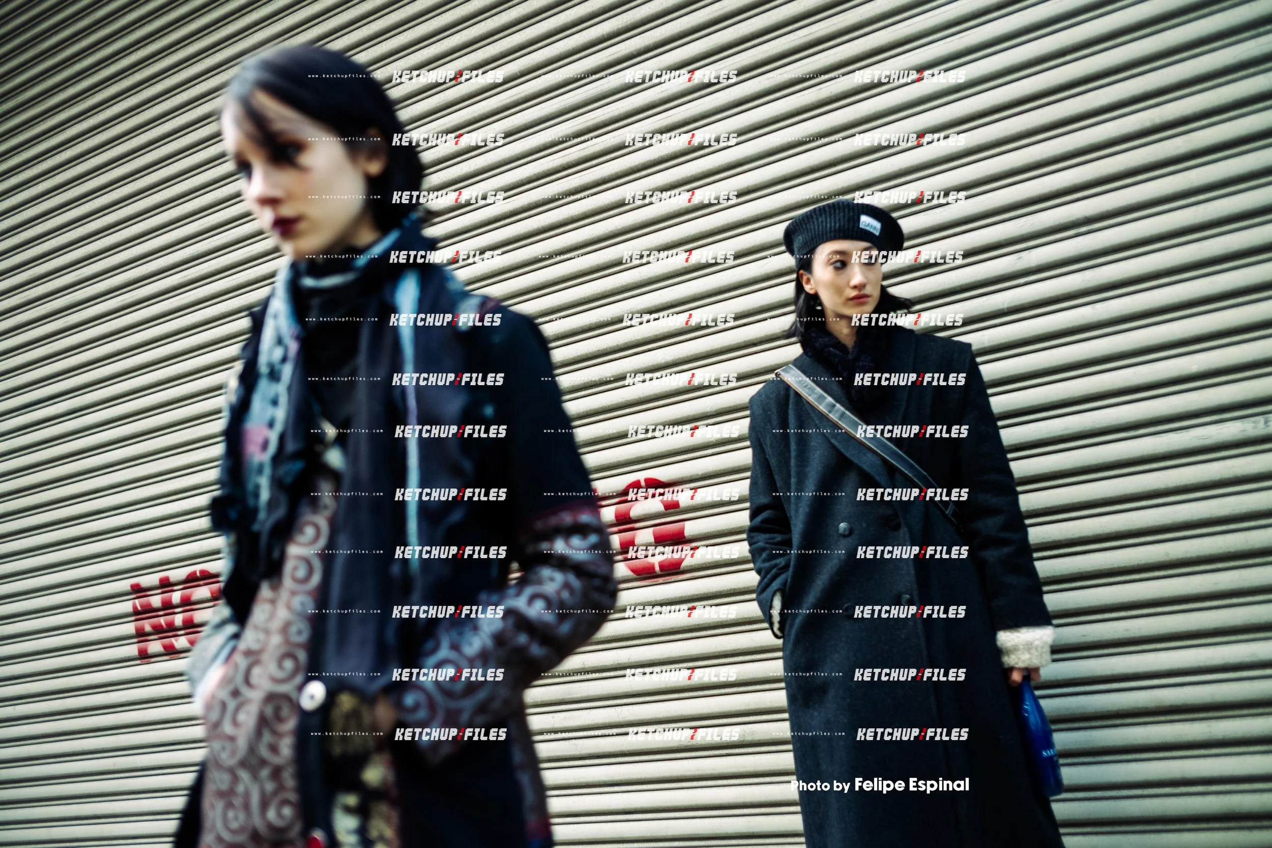 Street Style Photo of Mila Moriarty and Guest at the Zankov FW26 New York Fashion Week Show