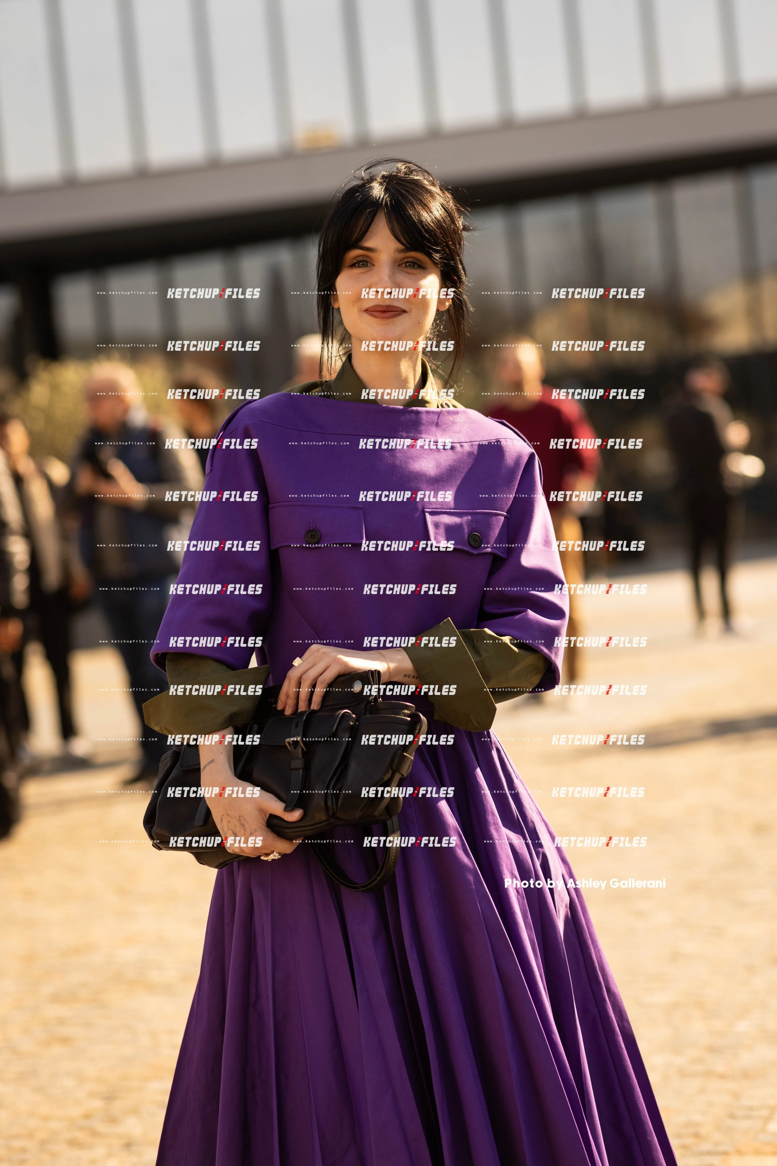 Street Style Photo of Júlia Mas at the Prada FW26 Milan Fashion Week Show