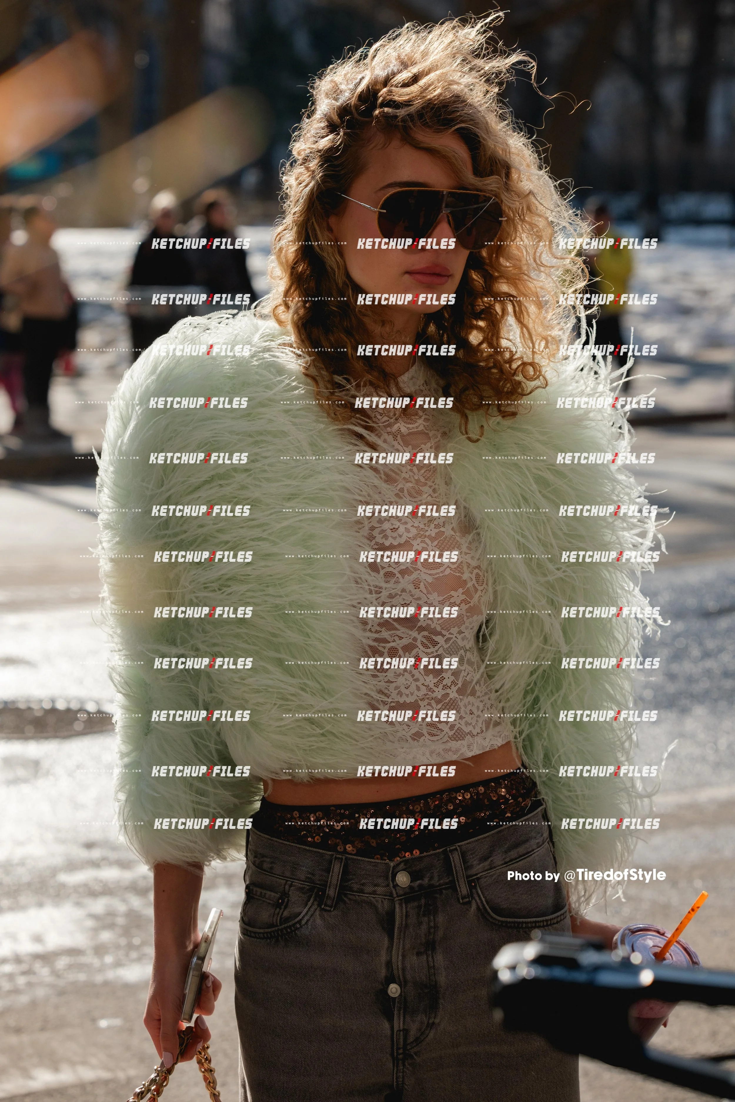 Street Style Photo of Guest at the Alice + Olivia FW26 New York Fashion Week Show