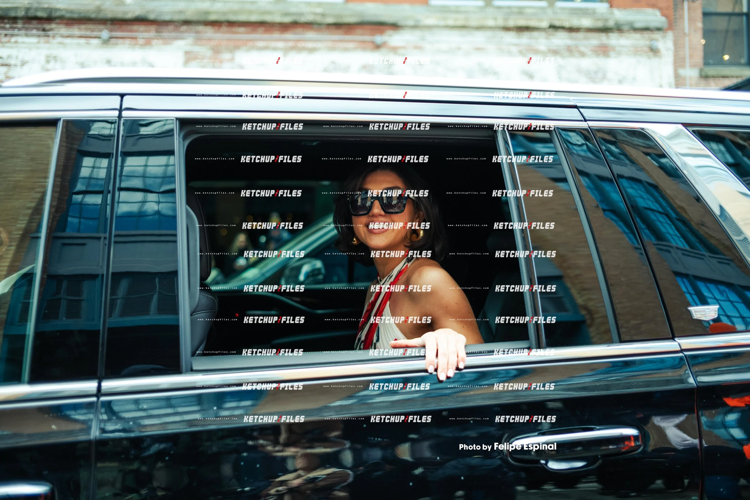 Street Style Photo of Kate Bartlett at the Carolina Herrera FW26 New York Fashion Week Show