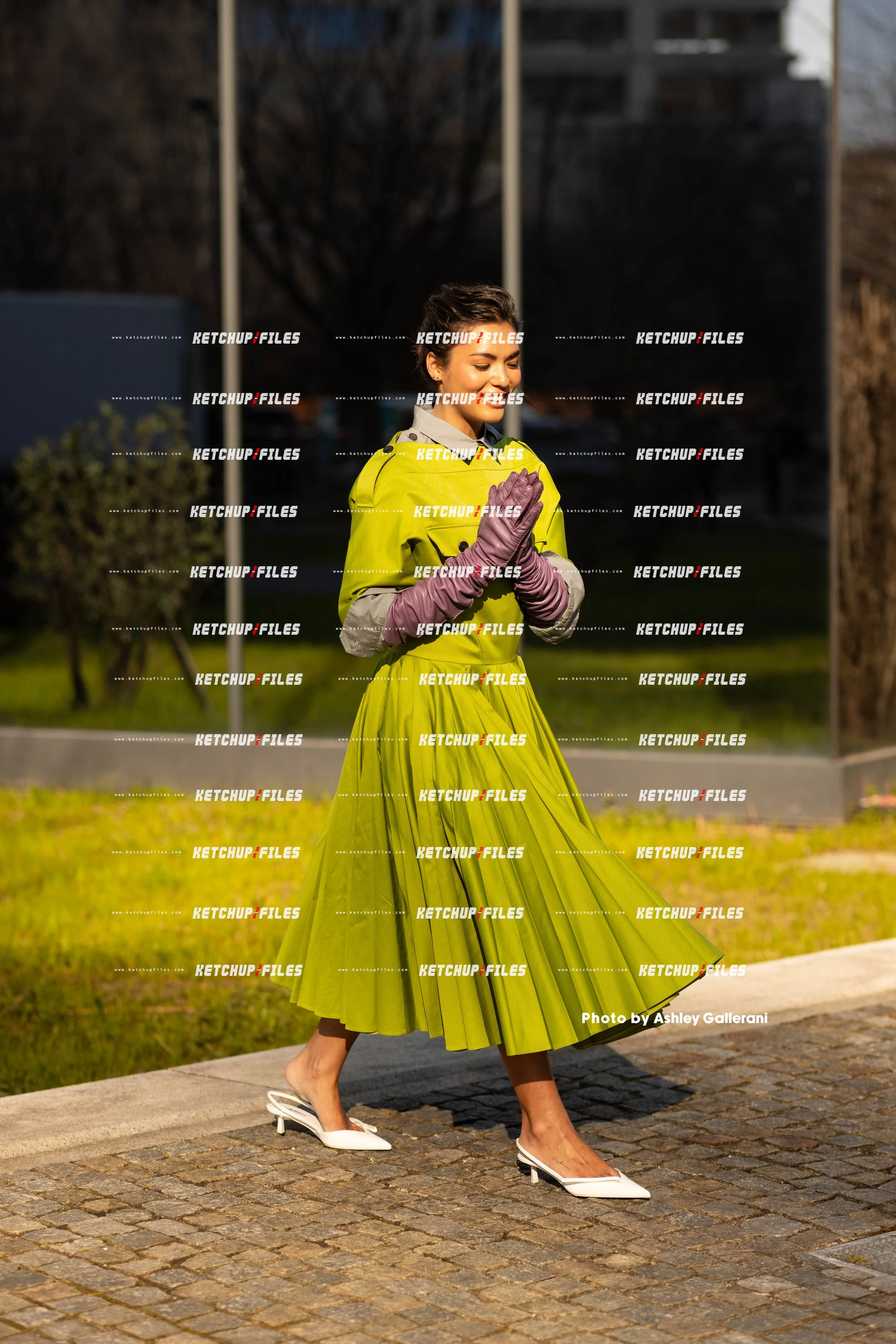 Street Style Photo of Clara Kong Vila at the Prada FW26 Milan Fashion Week Show