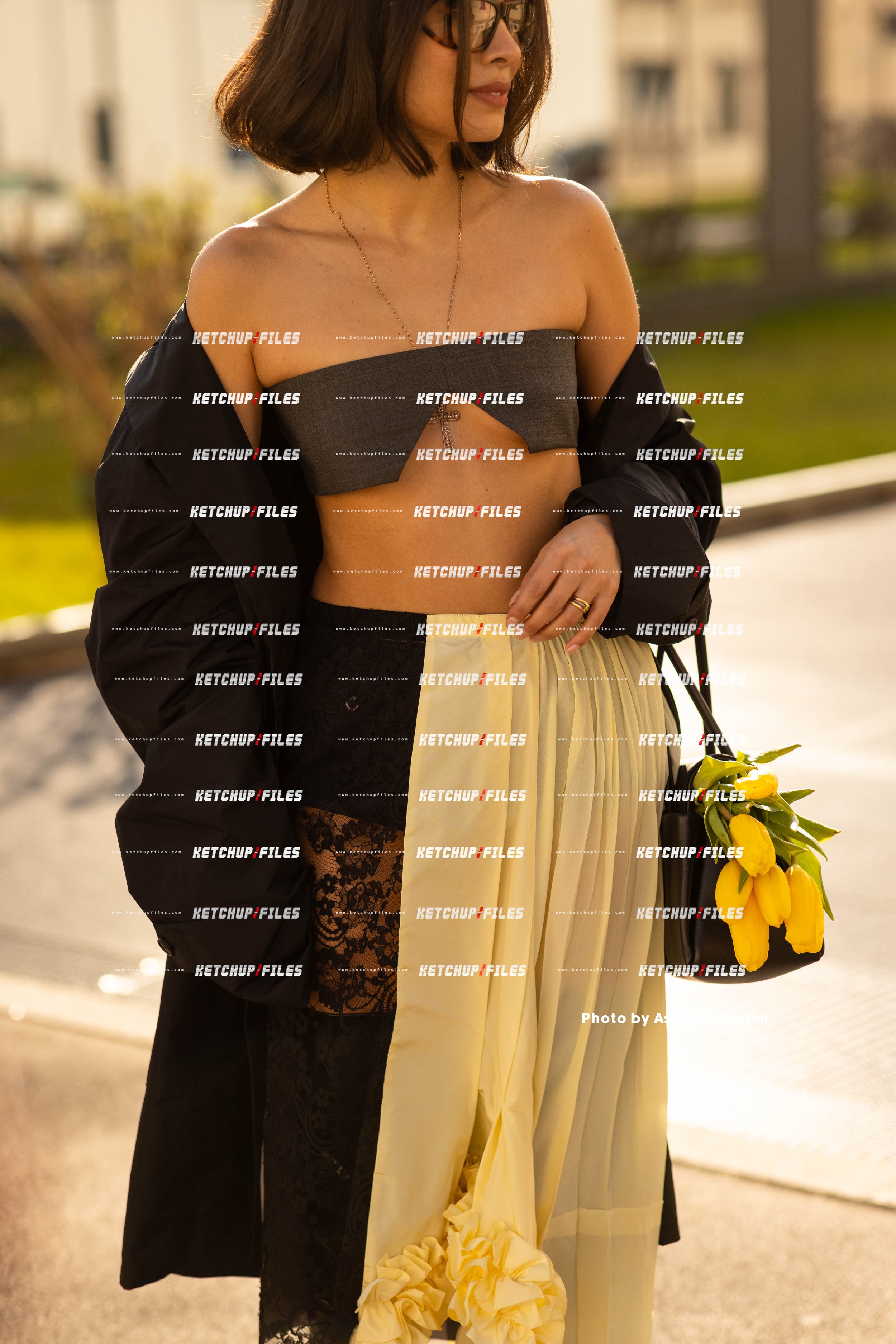 Street Style Photo of Fer Millán Delaroière at the Prada FW26 Milan Fashion Week Show