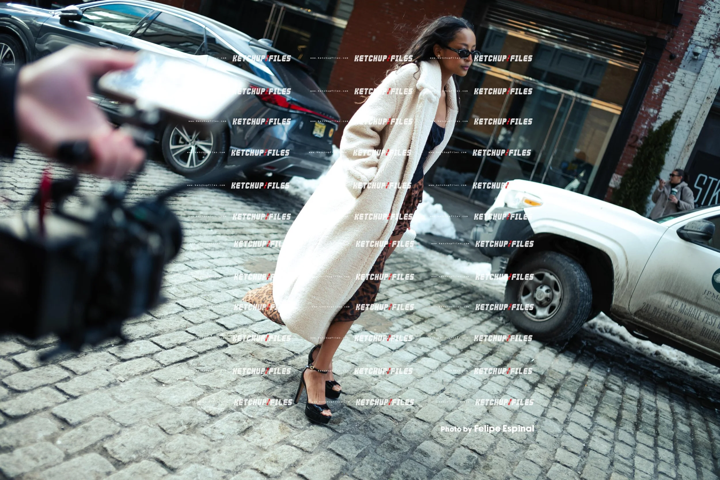 Street Style Photo of Guest at the Carolina Herrera  FW26 New York Fashion Week Show