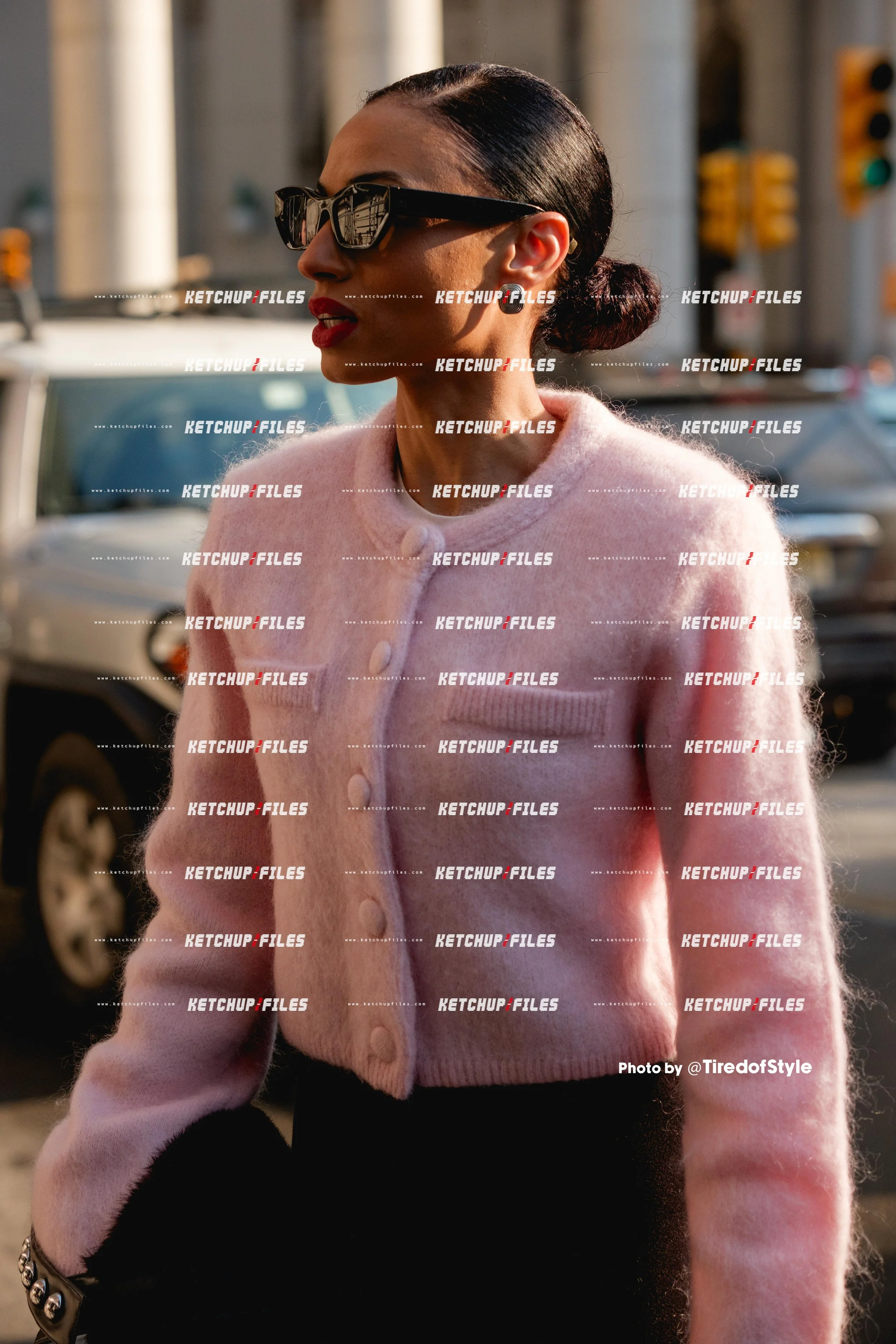 Street Style Photo of Guest at the Alice + Olivia FW26 New York Fashion Week Show