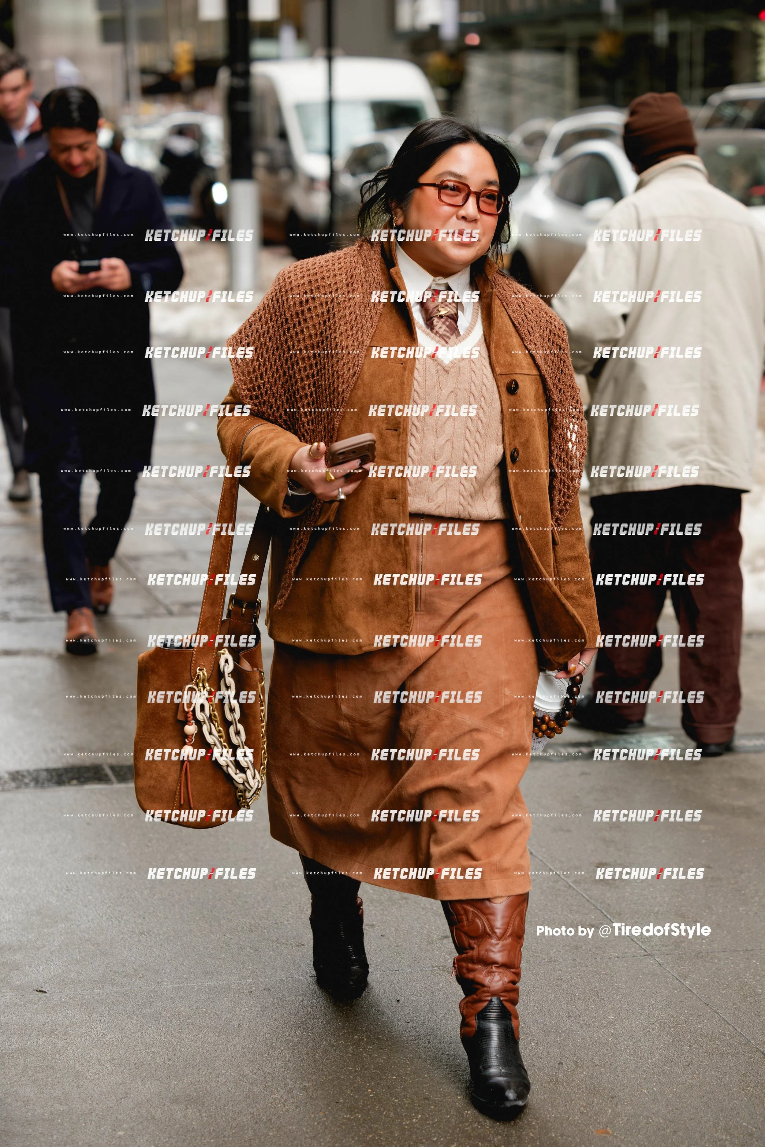 Street Style Photo of Kristin Corpuz at the Coach FW26 New York Fashion Week Show