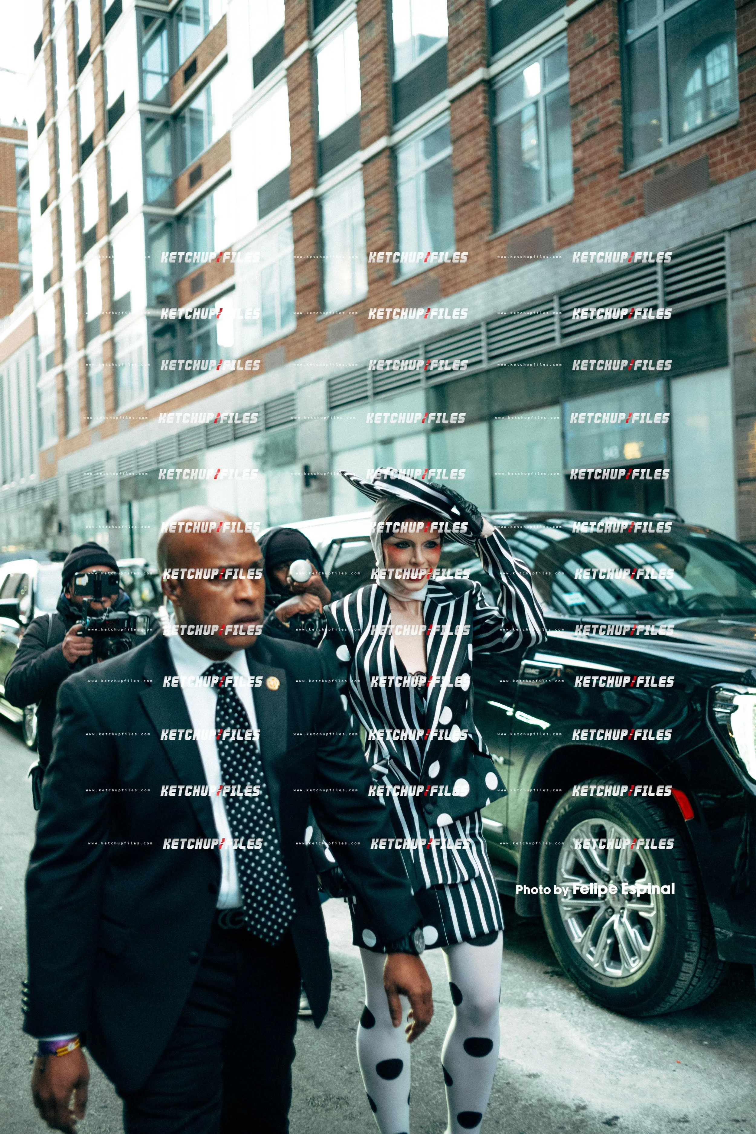 Street Style Photo of Julia Fox at the Christian Siriano FW26 New York Fashion Week Show