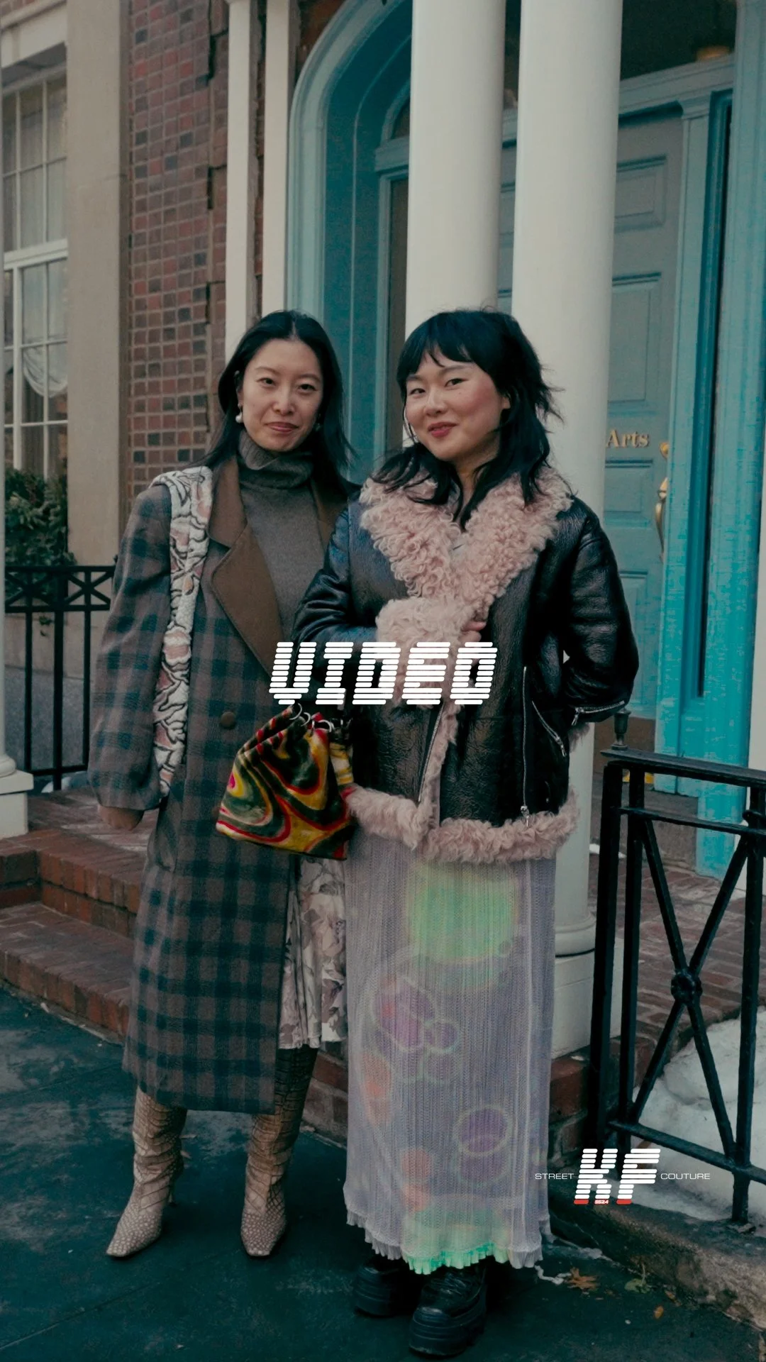 Street Style Video of Delia Cai & Viv Chen at the Anna Sui FW26 New York Fashion Week Show