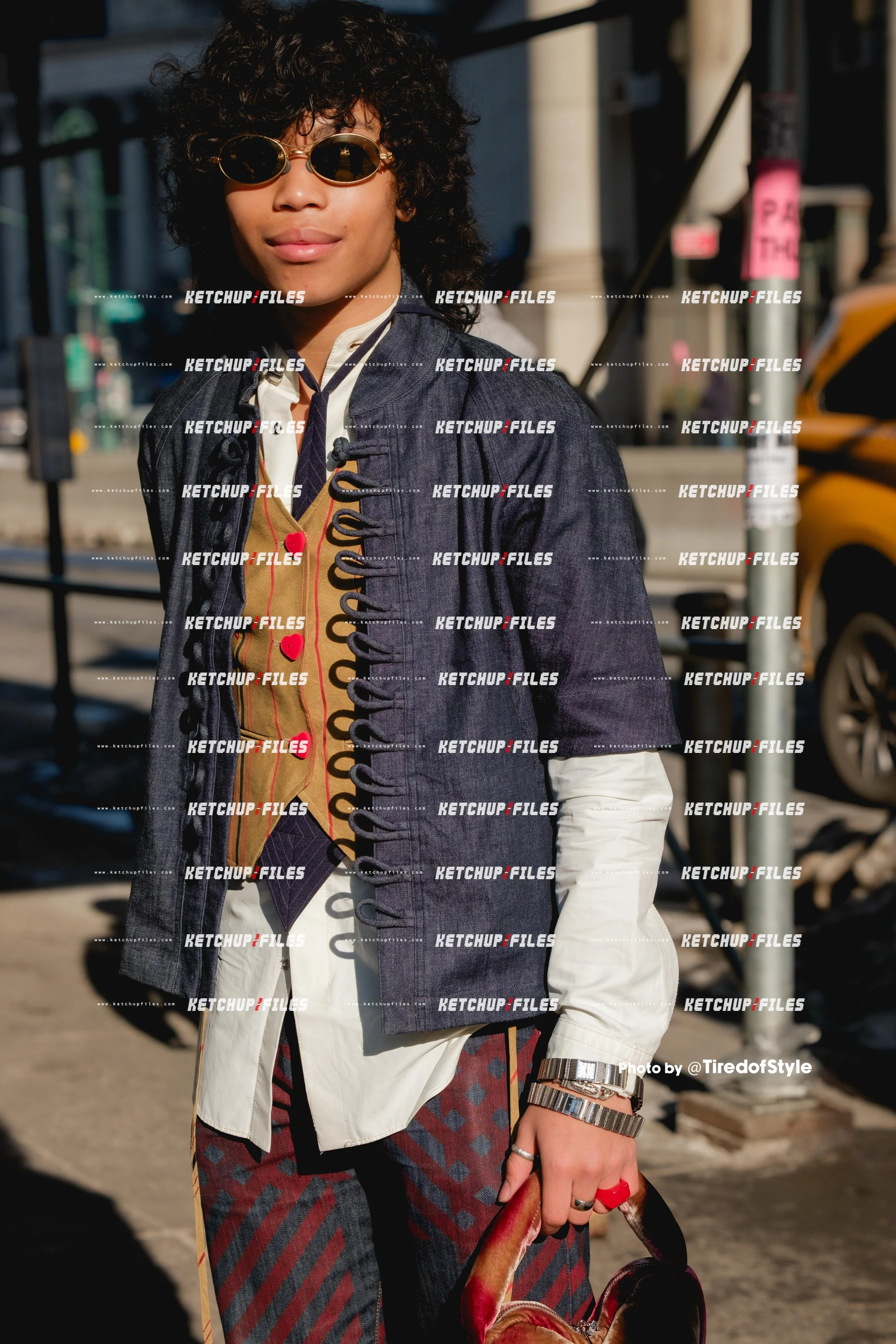 Street Style Photo of Guest at the Alice + Olivia FW26 New York Fashion Week Show