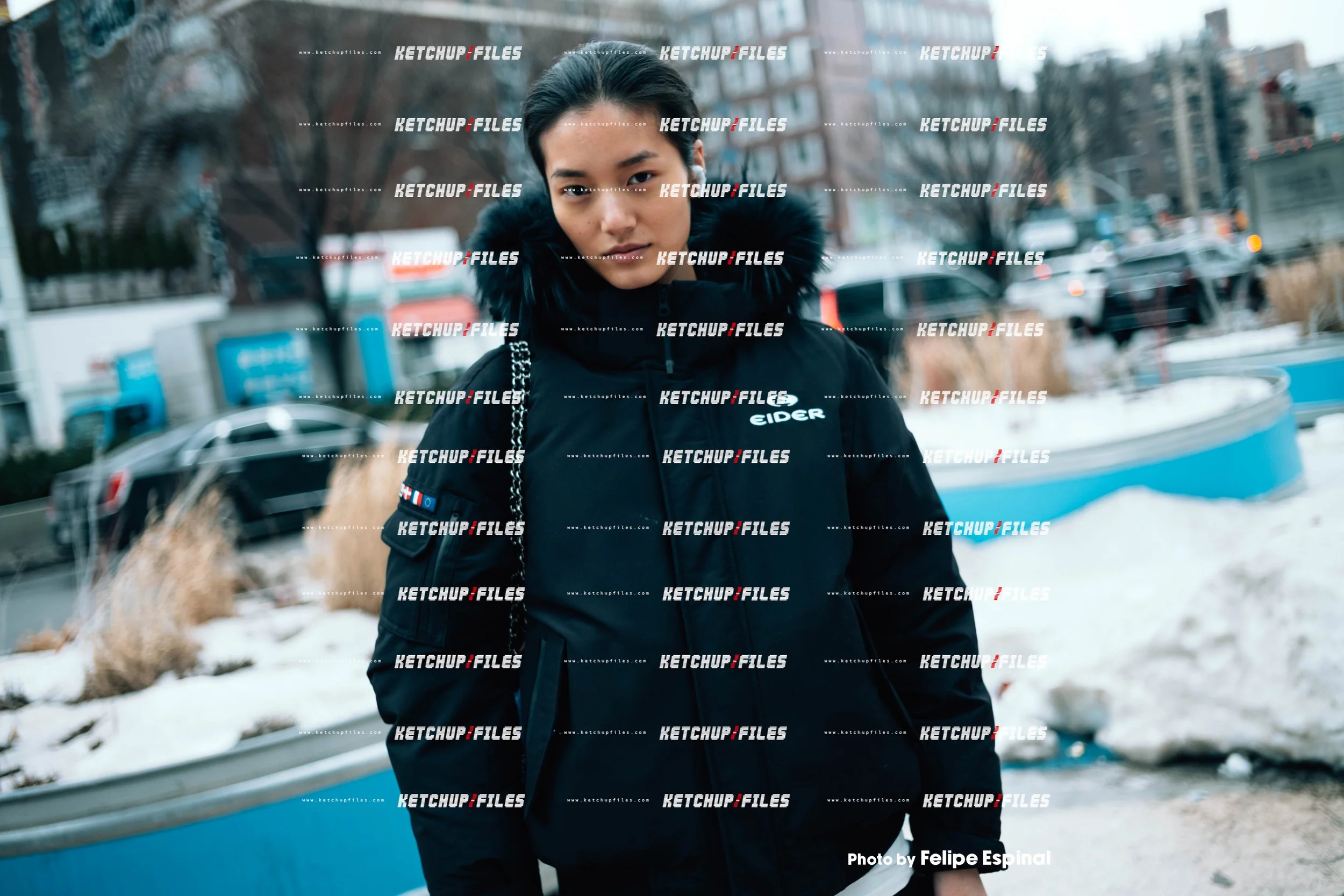 Street Style Photo of Qiuyue Li at the Proenza Schouler FW26 New York Fashion Week Show