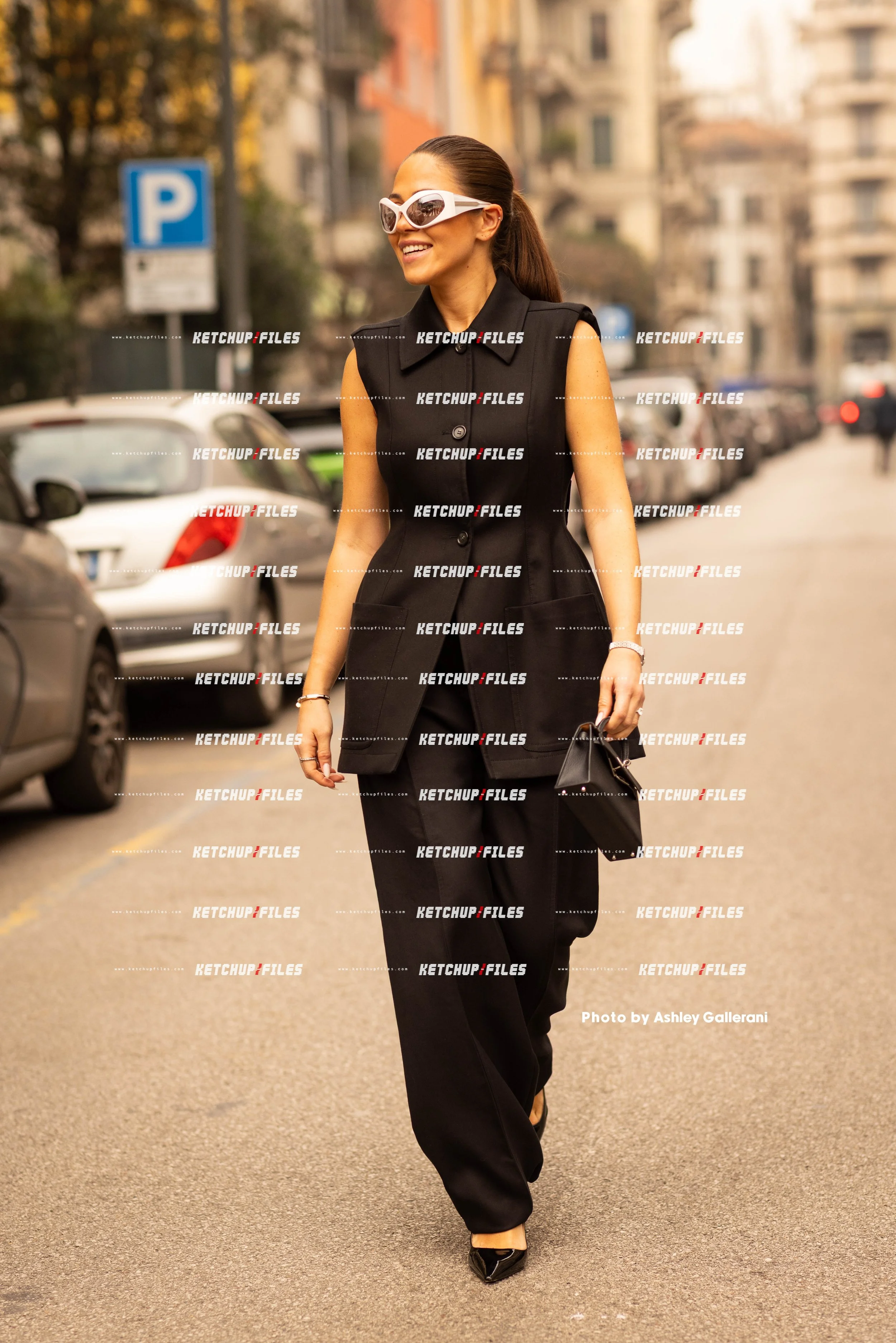 Street Style Photo of Guest at the Sportmax FW26 Milan Fashion Week Show