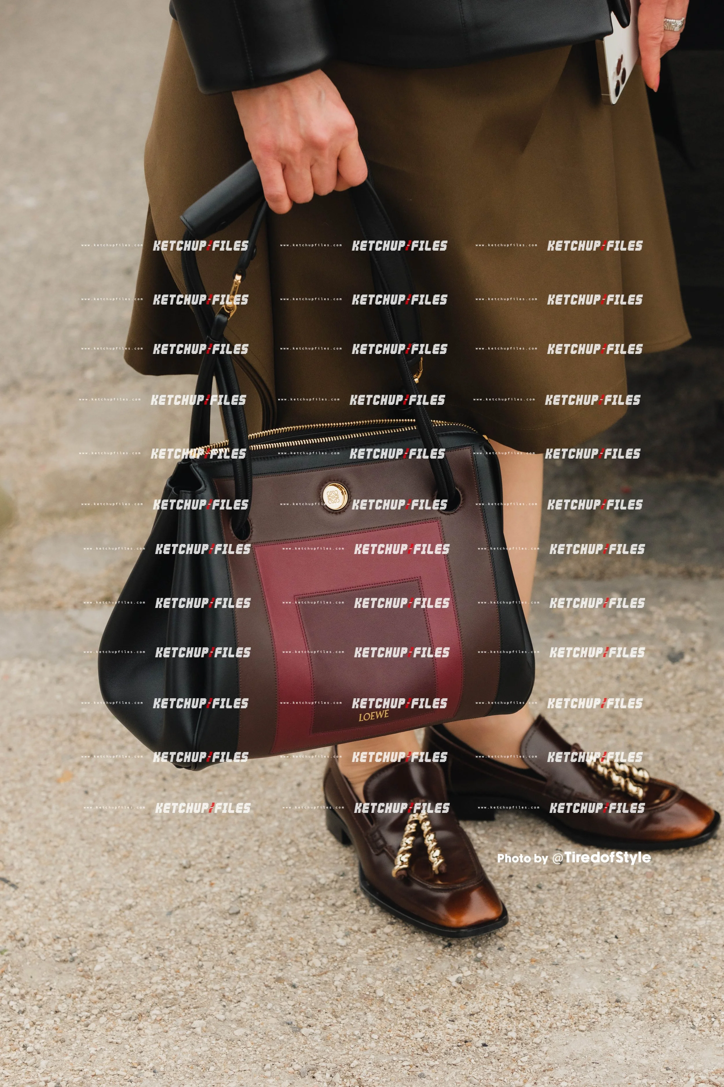 Street Style Editorial photo from  Loewe AW26 at Paris Fashion Week 2026