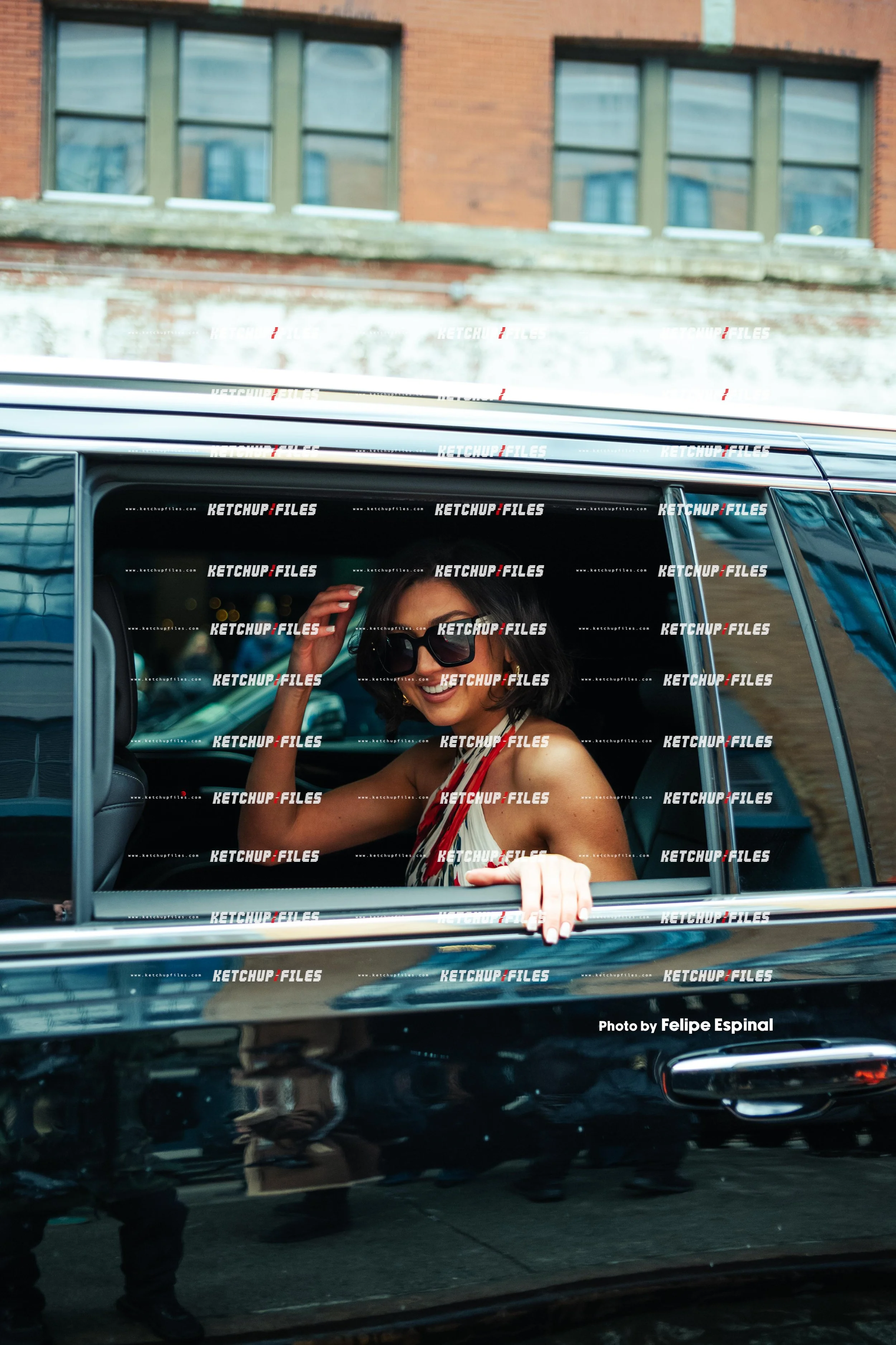 Street Style Photo of Kate Bartlett at the Carolina Herrera FW26 New York Fashion Week Show