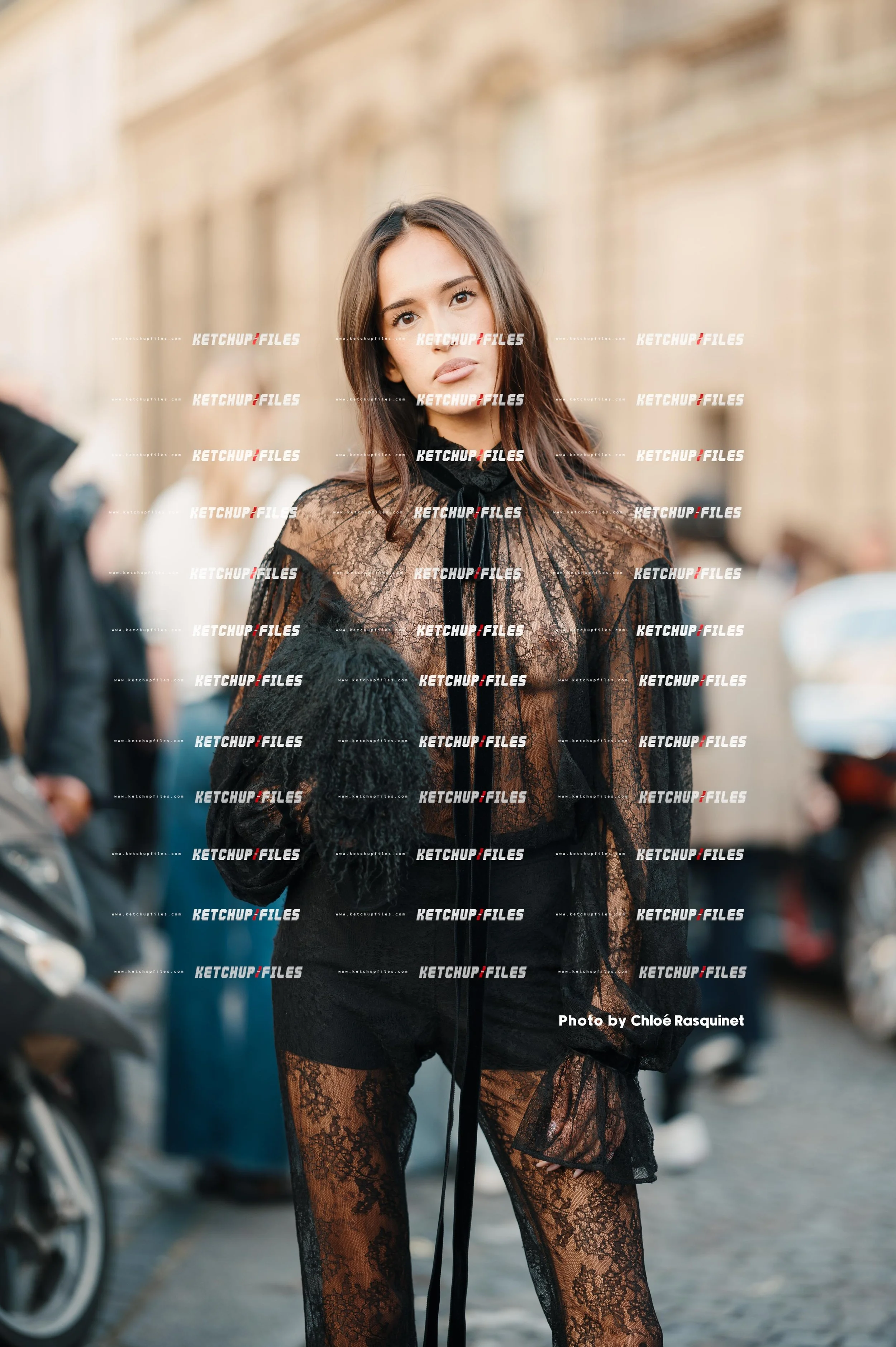 Street Style Photo of Amalie Bladt at the Nina Ricci FW25 Show During Paris Fashion Week Fall Winter 2025