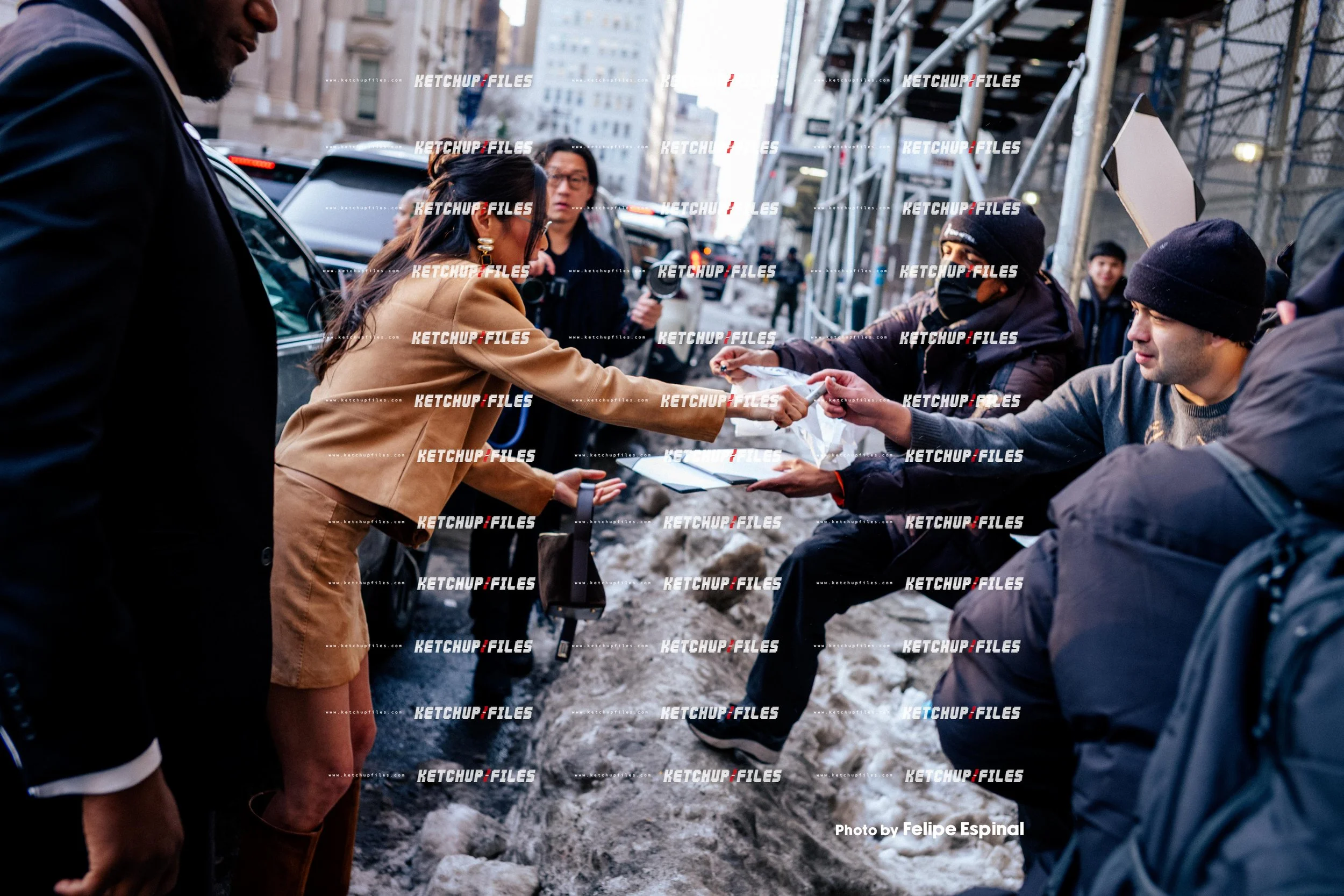 Street Style Photo of Guest at the Alice + Olivia FW26 New York Fashion Week Show