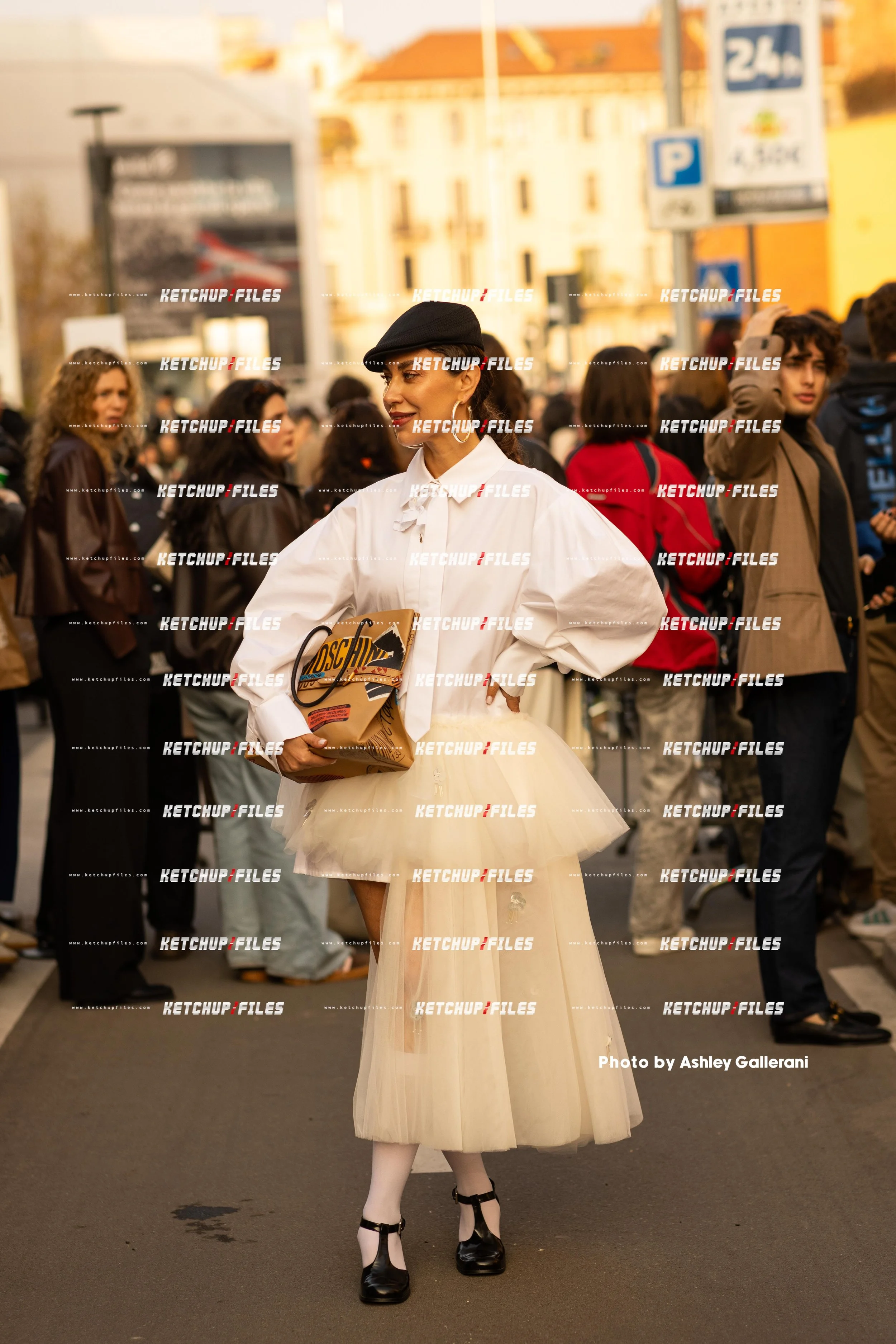 Street Style Photo of Guest at the FW26 Moschino Milan Fashion Week Show