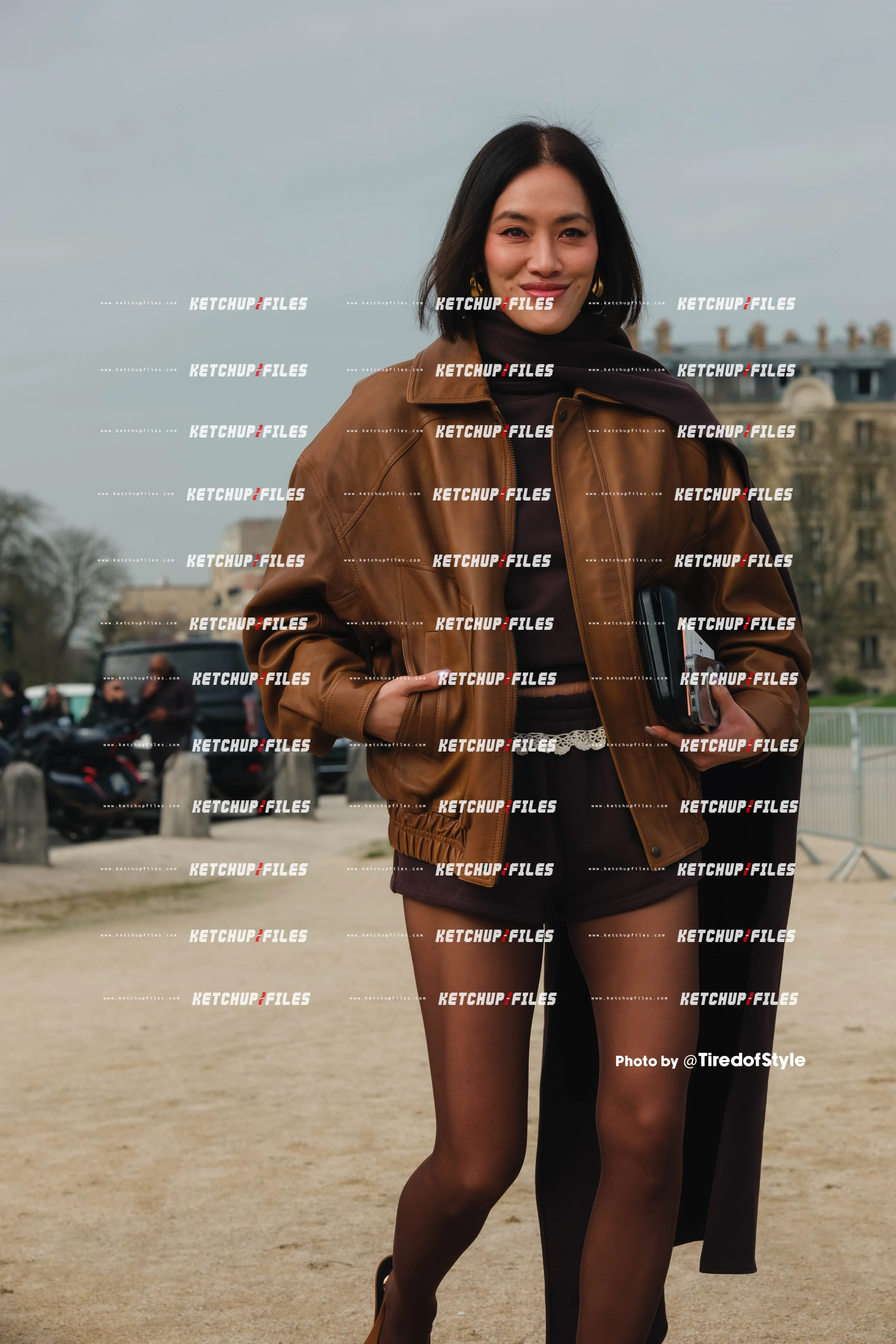 Street Style Editorial photo from  Loewe AW26 at Paris Fashion Week 2026