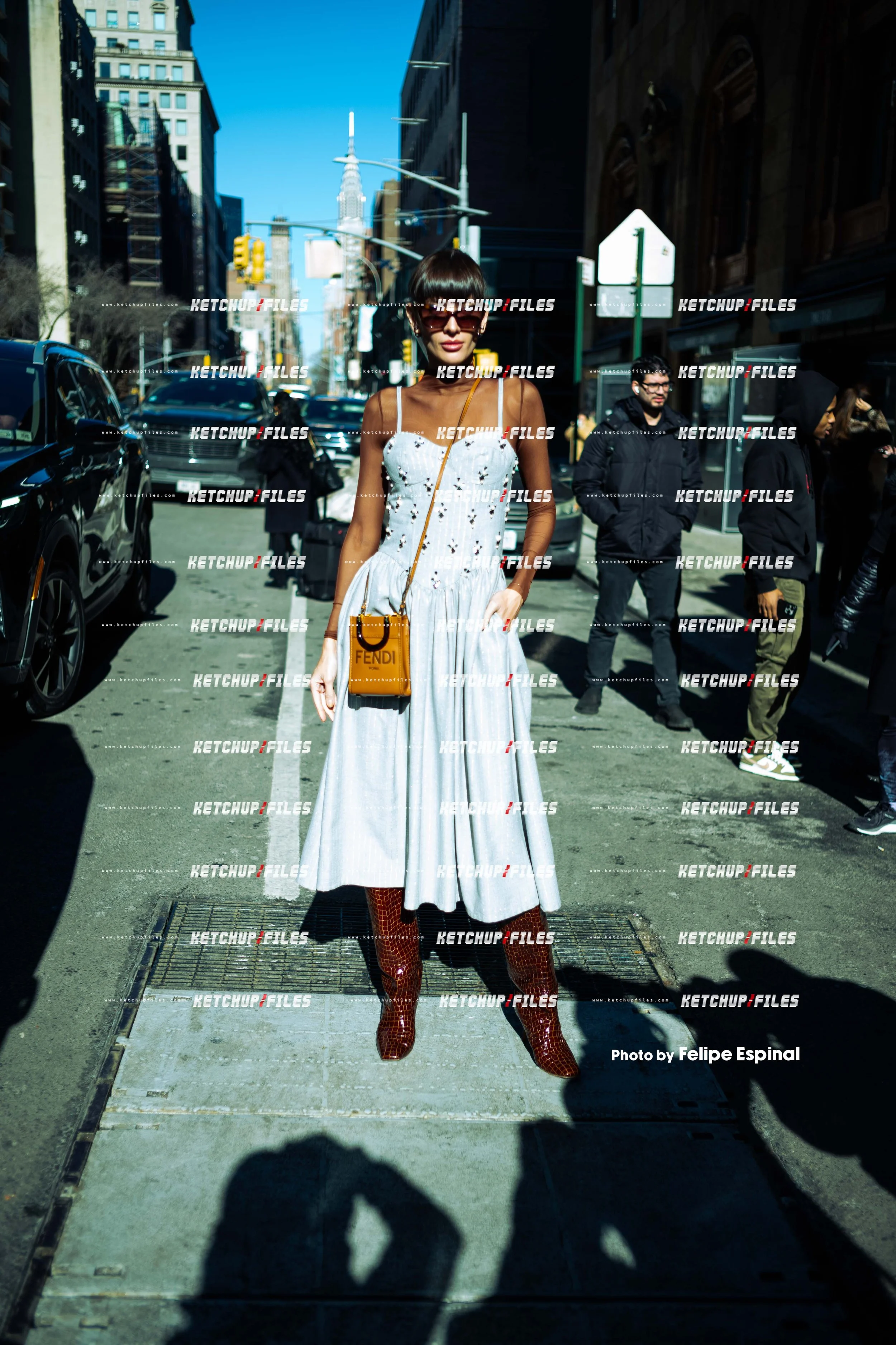 Street Style Photo of Katya Tolstova at the PatBo FW26 New York Fashion Week Show