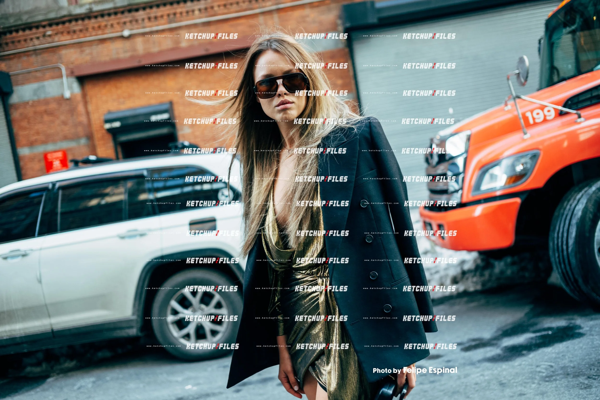 Street Style Photo of Georgina Burk at the Christian Siriano FW26 New York Fashion Week Show