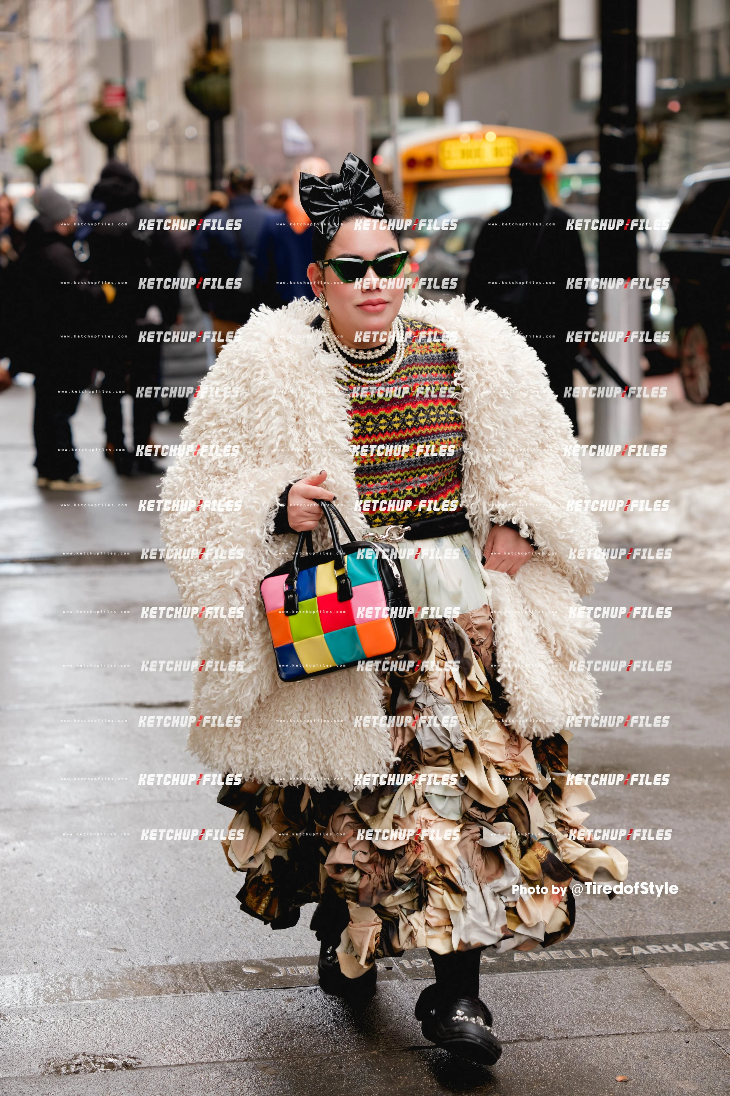 Street Style Photo of Katie Ruensumran at the Coach FW26 New York Fashion Week Show