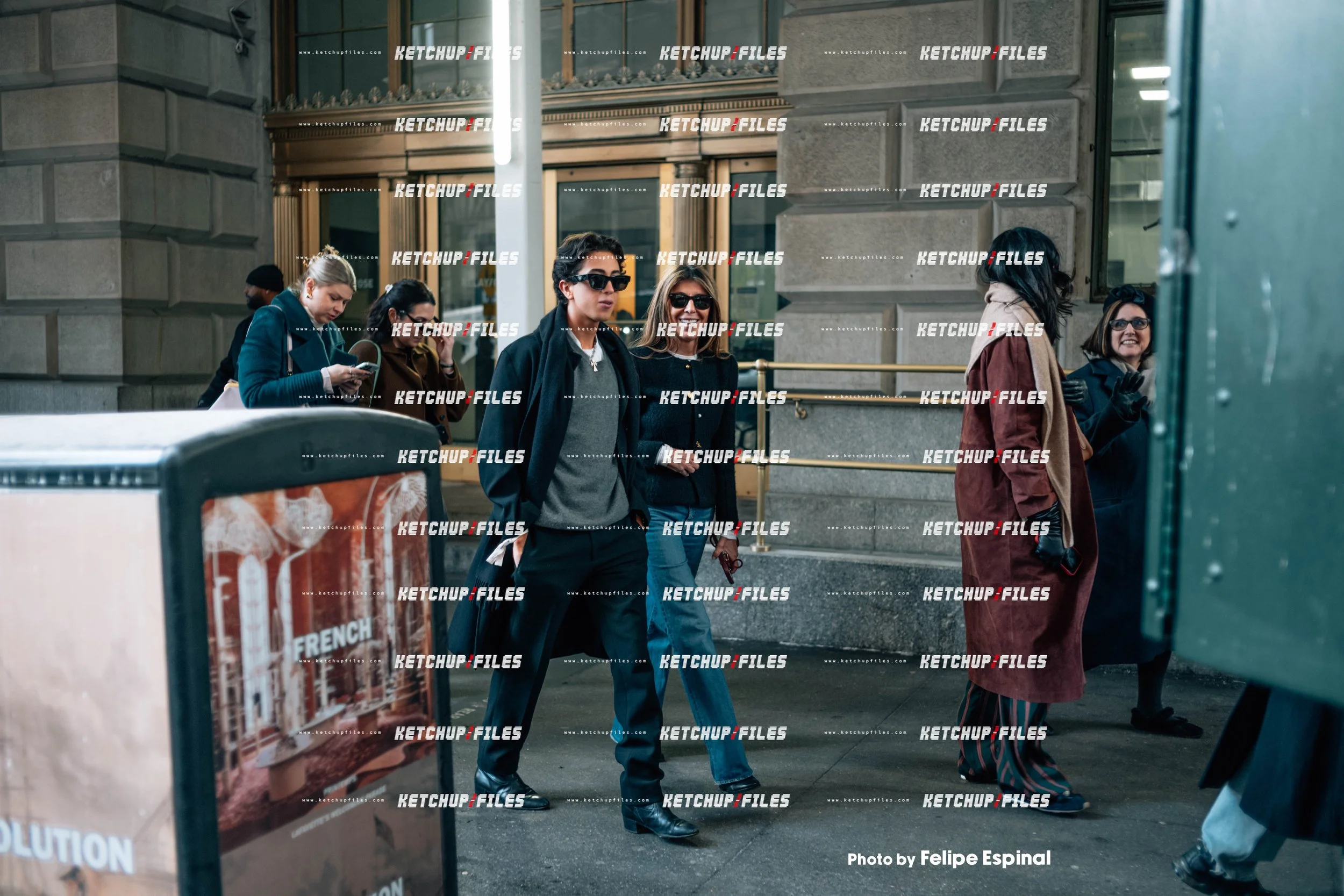 Street Style Photo of Nina Garcia and Lucas Conrod at the Coach FW26 New York Fashion Week Show