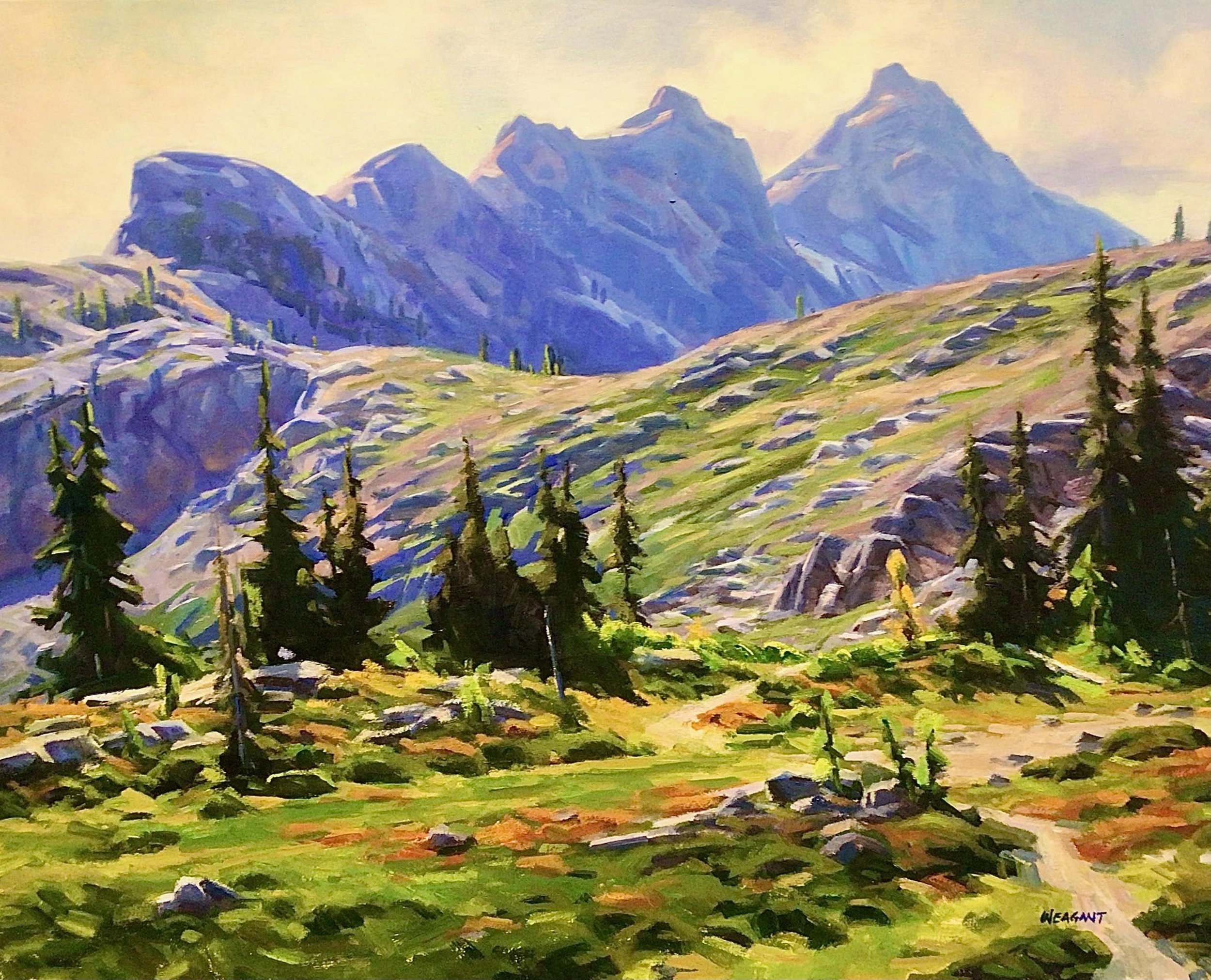 (SOLD) At Heather Pass, 30x40 