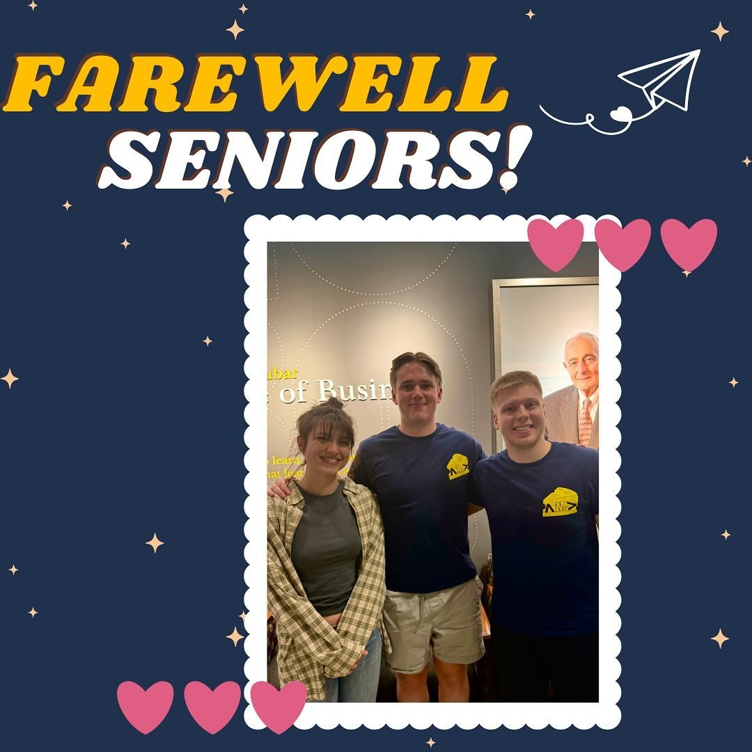 Happy Friday AMAers 💫

As the semester comes to an end, AMA would like to recognize the hard work of our incredible seniors and wish them best of luck on their new adventures!

Each member dedicated time and hard work to our club and we will miss th