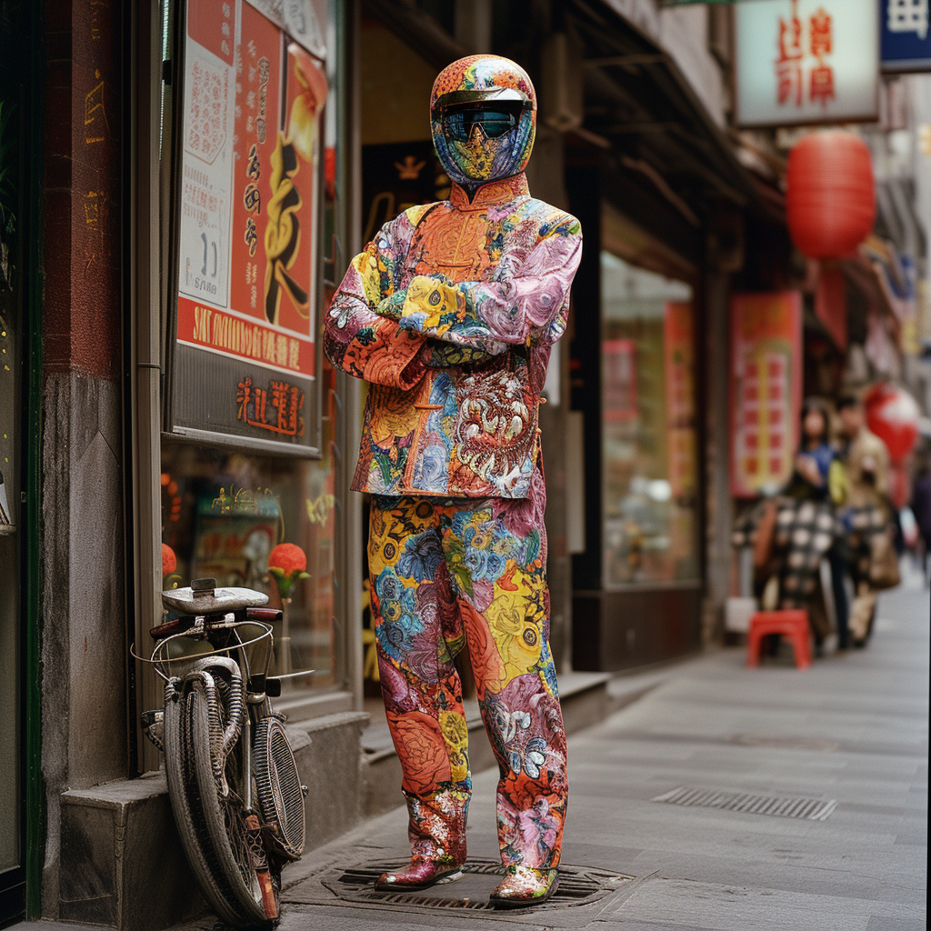 mattshadbolt_a_man_dressed_in_a_Tang_suit_made_by_flower_fabric_c8db1309-4925-4477-a987-4f0d8274946b.png