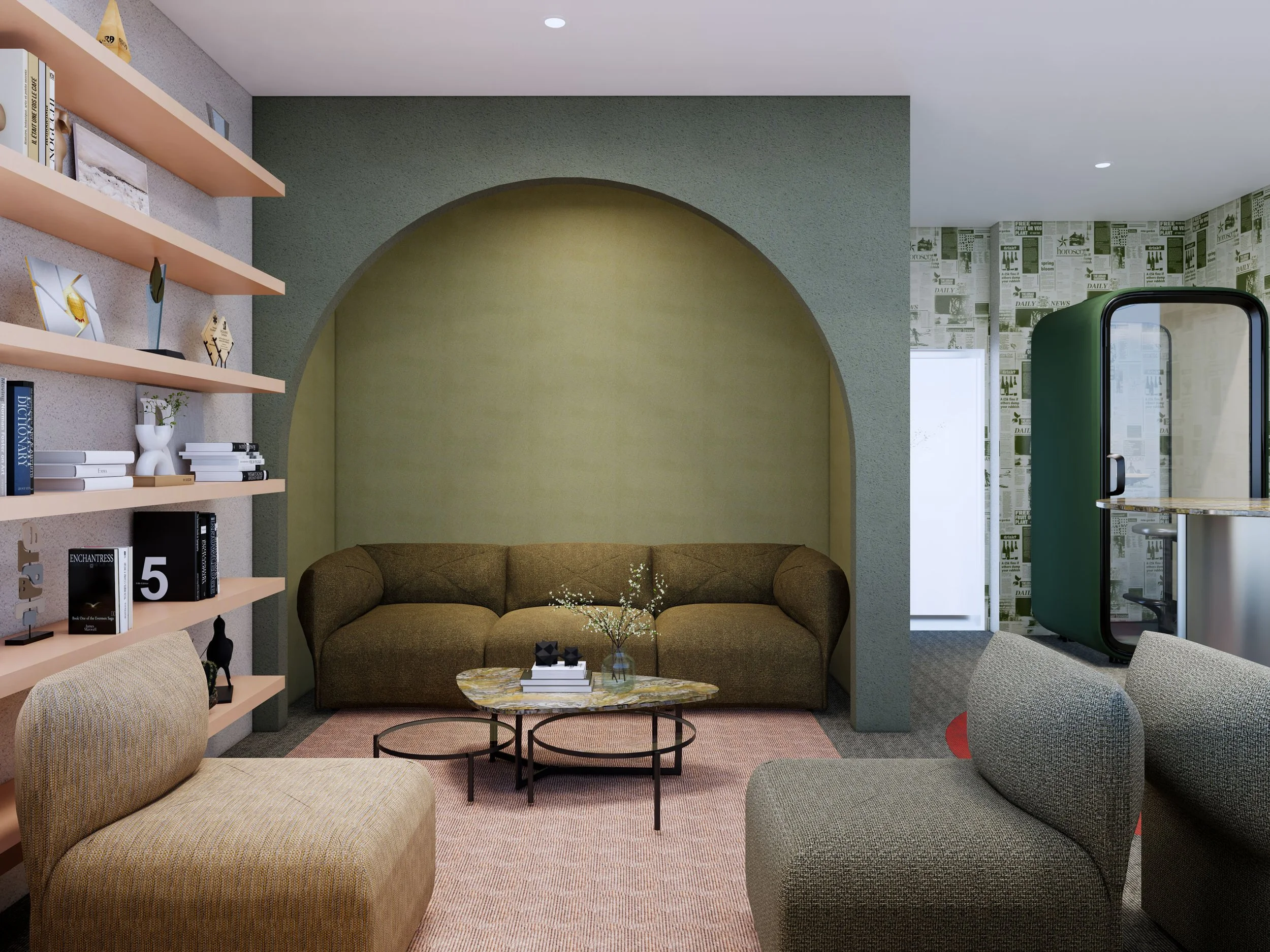 Custom Commercial Lounge & Study 