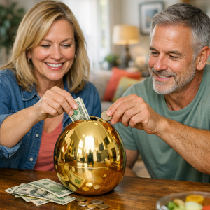 A 3D spherical object with green and black circular patterns and the words "self-managed super" in orange text in the center.