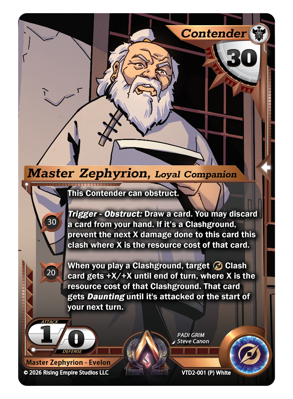 VTD2-001 Master Zephyrion, Loyal Companion