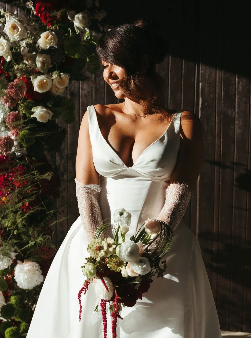 A moment for @beckateb in this stunning afternoon light. The most beautiful bride in the most beautiful @ivory.and.white dress 💫

Feat.
&bull; Venue @jardinau
&bull; Photography @ingridcolesphotography 
&bull; Florals @bumble_bloom 
&bull; H&amp;M @