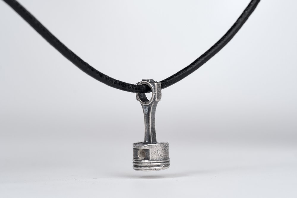 950 Silver Pendant on Leather Adjustable Cord from Mexico - Cosmos
