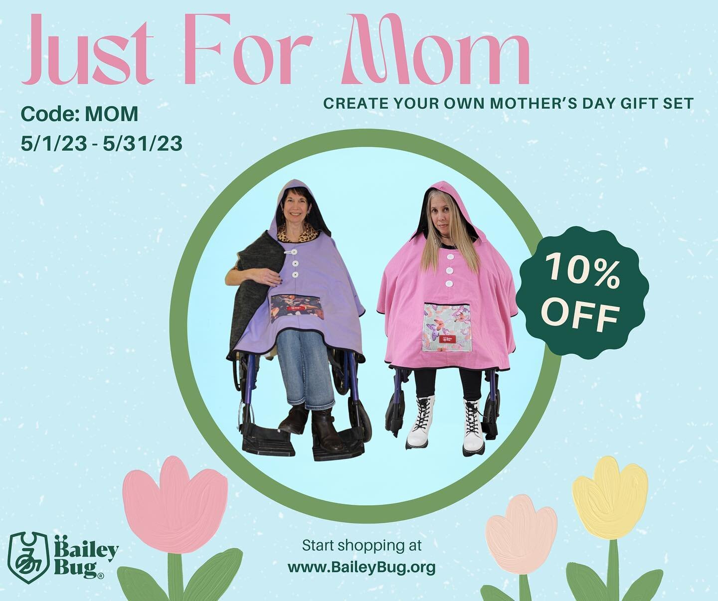 Give Mom the gift of Warmth, Style and Safety this Mother's Day. 💝 Get 10% OFF on our 100% wheelchair-friendly coats with the code MOM. Choose from one of our beautiful colors such as our lavender and pink options for the perfect gift set. 💜 🩷 
Sh