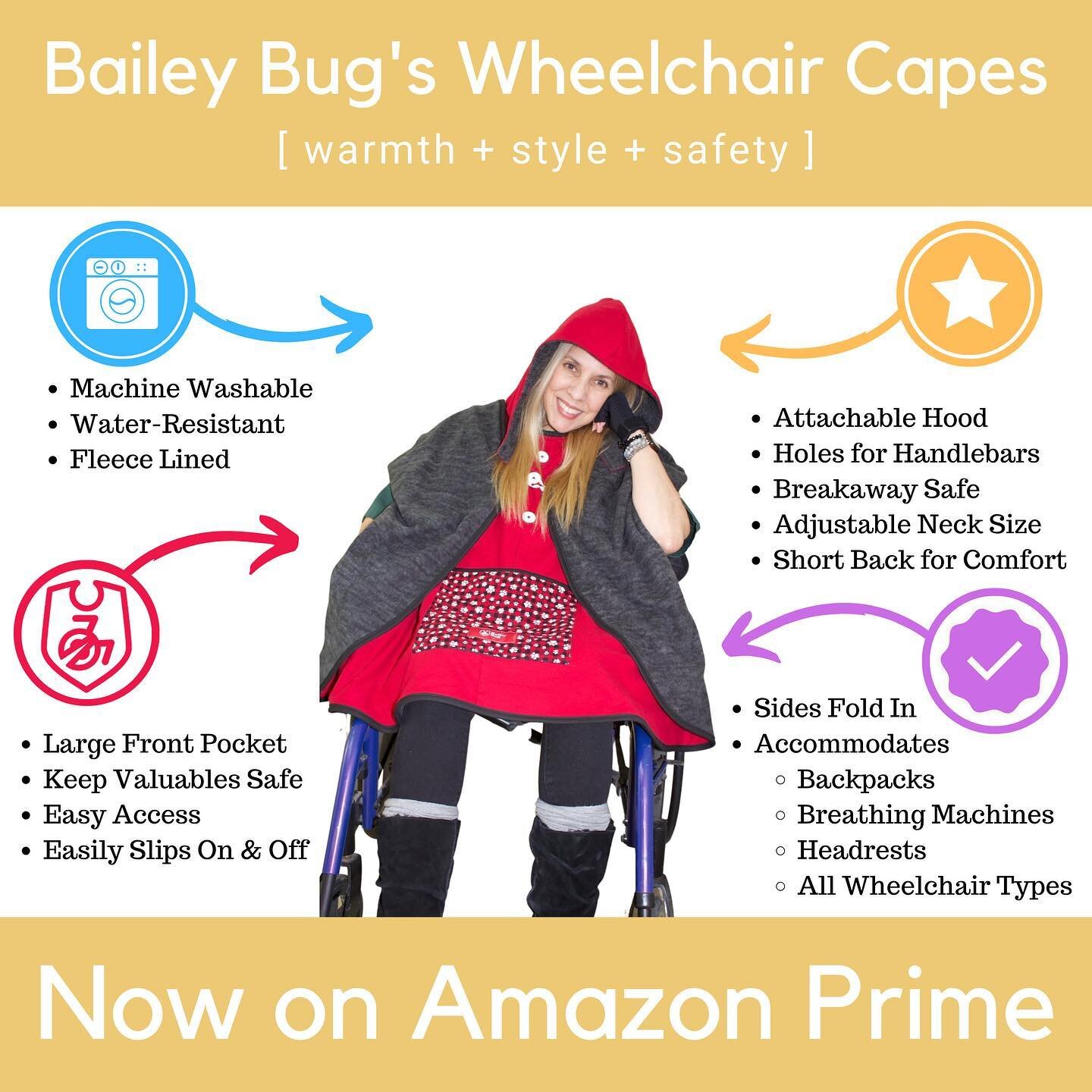 Exciting news for our Bailey Bug community! Our Wheelchair Coats are now available on AMAZON, making it easier than ever to order the perfect coat for your needs! Our coats are hand-sewn by those with disabilities, using locally sourced fabrics, ensu